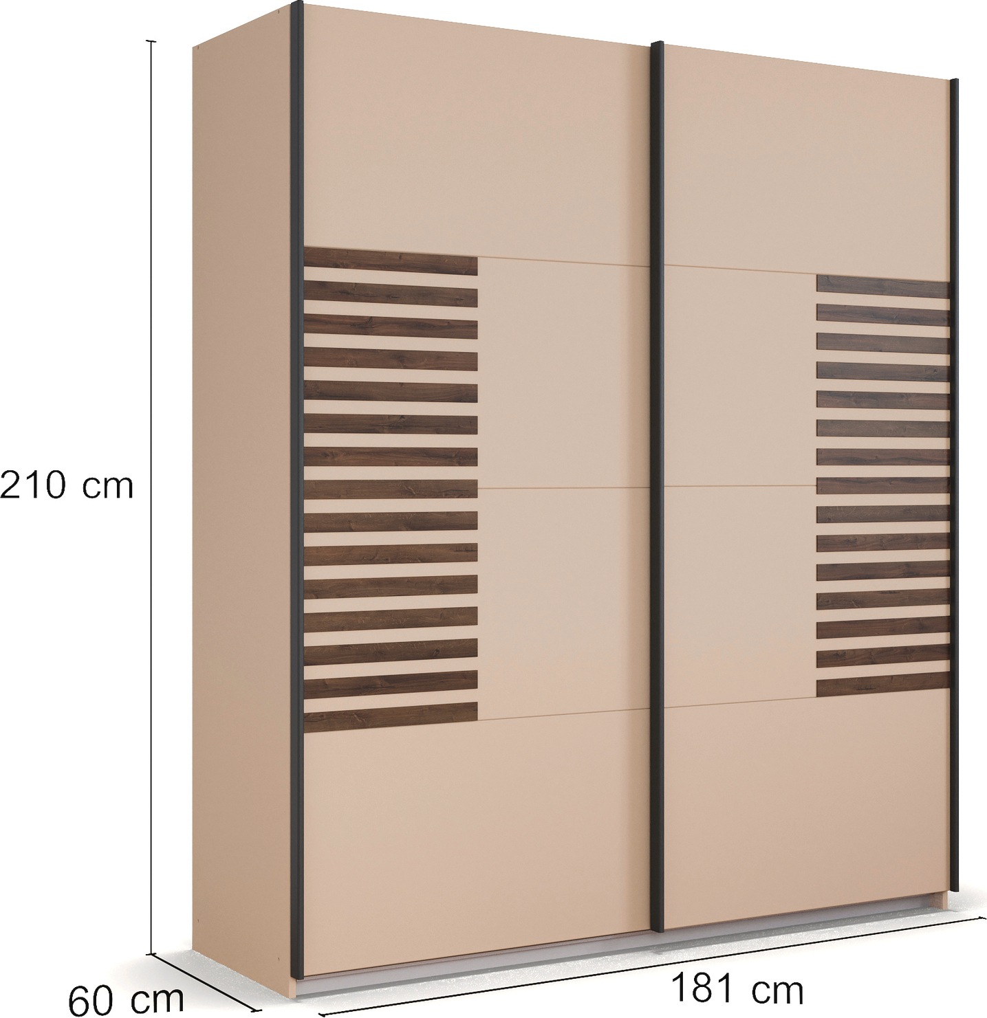 rauch Schwebetürenschrank »Kleiderschrank Schrank Garderobe Schlafzimmerschrank BAREA«, Front mit Auflage in moderner Lamellen-Optik MADE IN GERMANY