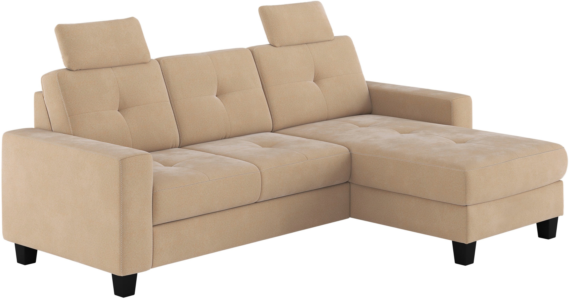 Places of Style Ecksofa »Varese L-Form«, wahlweise mit Bettfunktion und Bettkasten