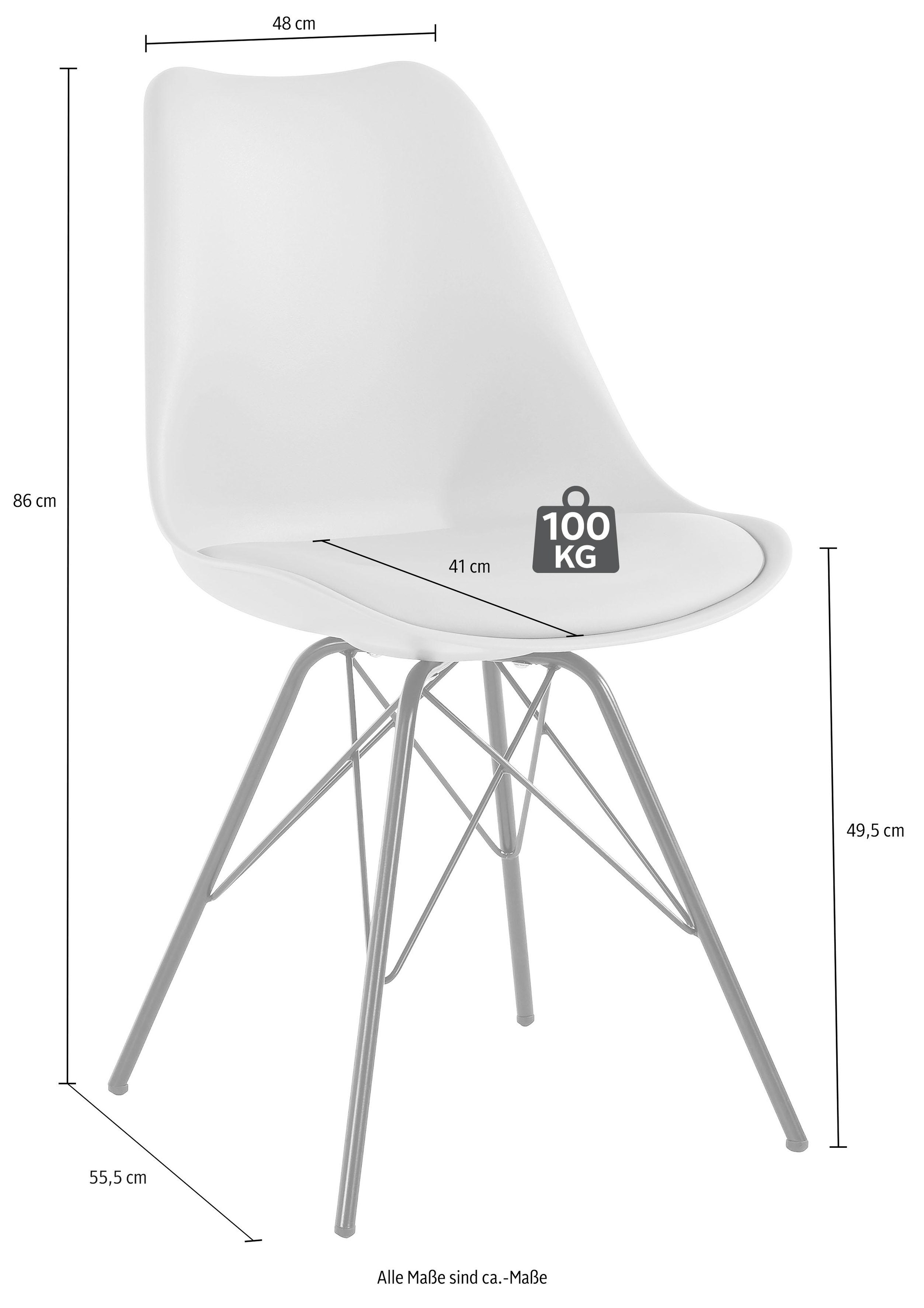 Homexperts 4-Fußstuhl »Ursel 01«, (Set), 2 St., Kunstleder, Sitzschale mit Sitzkissen in Kunstleder