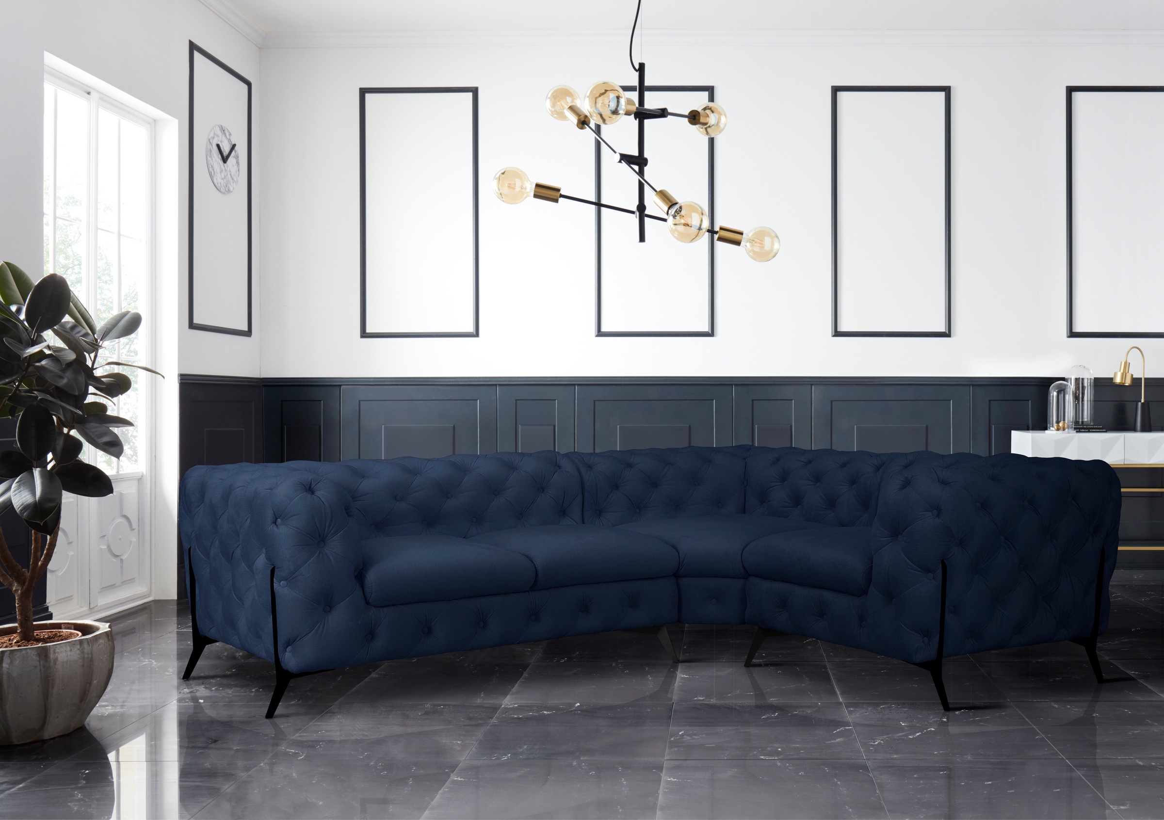 Home affaire Chesterfield-Sofa »Amaury L-Form« moderne Chersterfield-Optik, günstig online kaufen