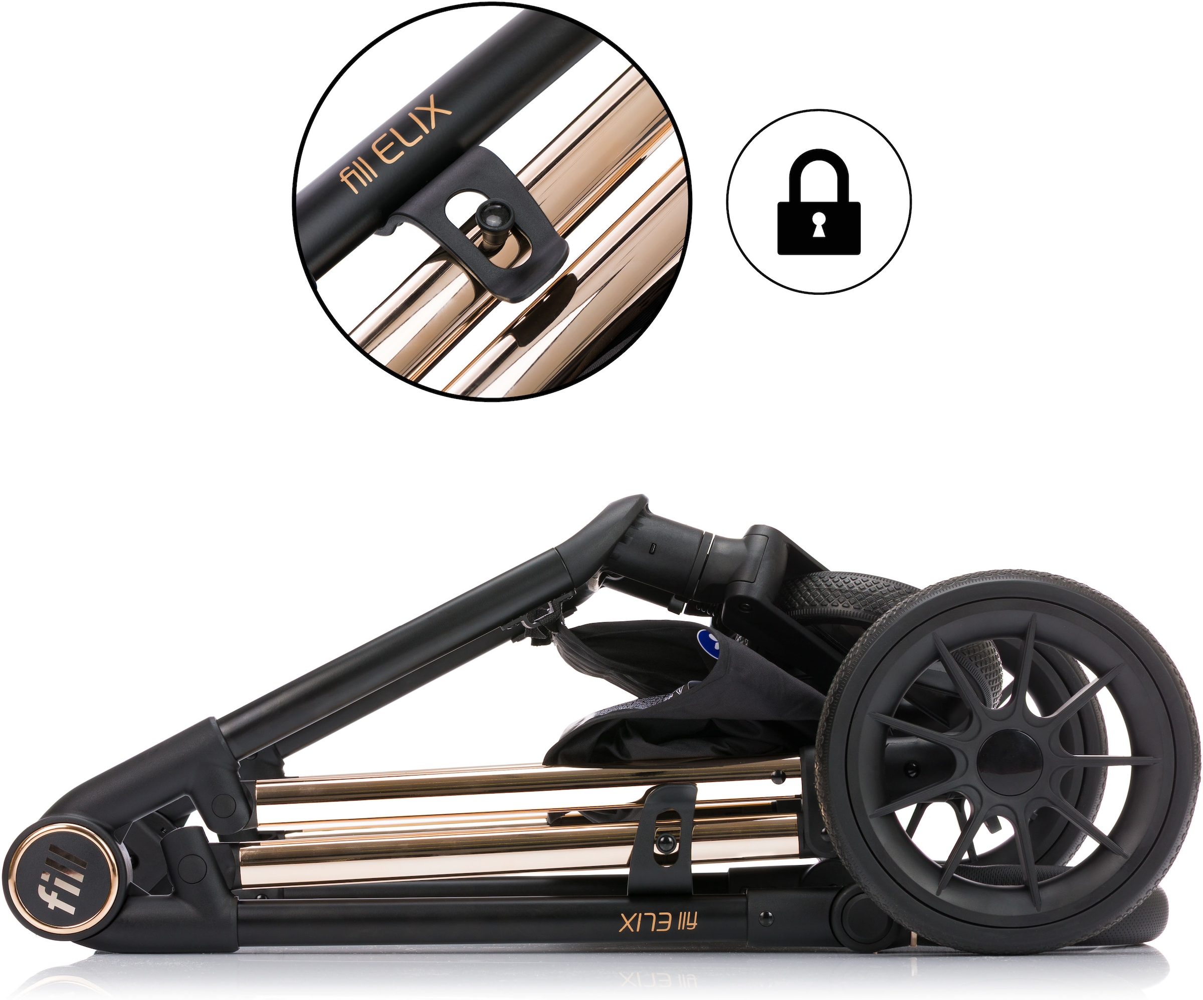 Fillikid Kombi-Kinderwagen »Fill Elix« Babywanne einfach zum Sportsitz umbaubar