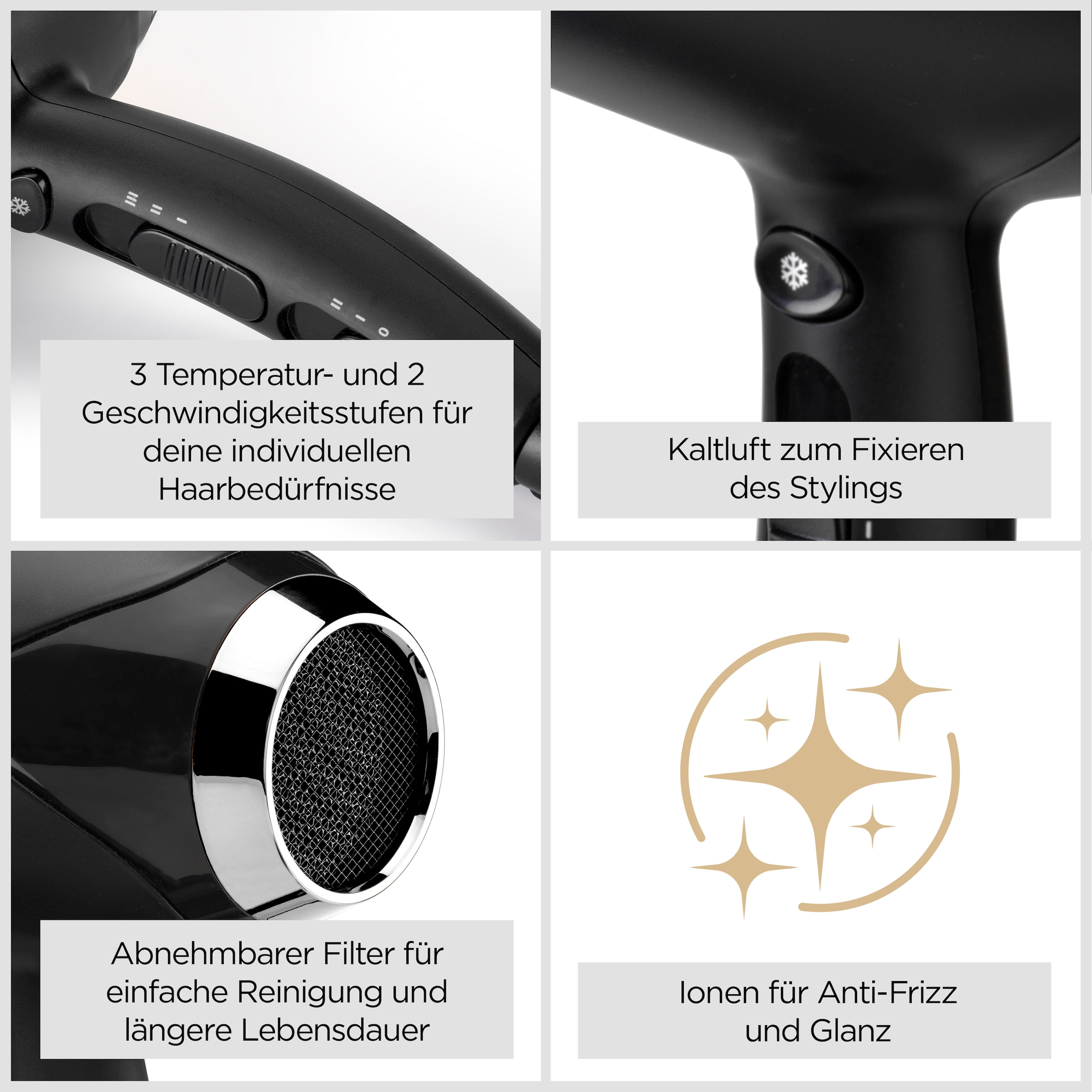 BaByliss Haartrockner »BaByliss Turbo Smooth 2200 Haartrockner, D572DE« 2.200 W 2 Aufsätze 2200W, Fön mit Ionen-Technologie, Föhn mit 2 Aufsätzen inkl. Diffusor