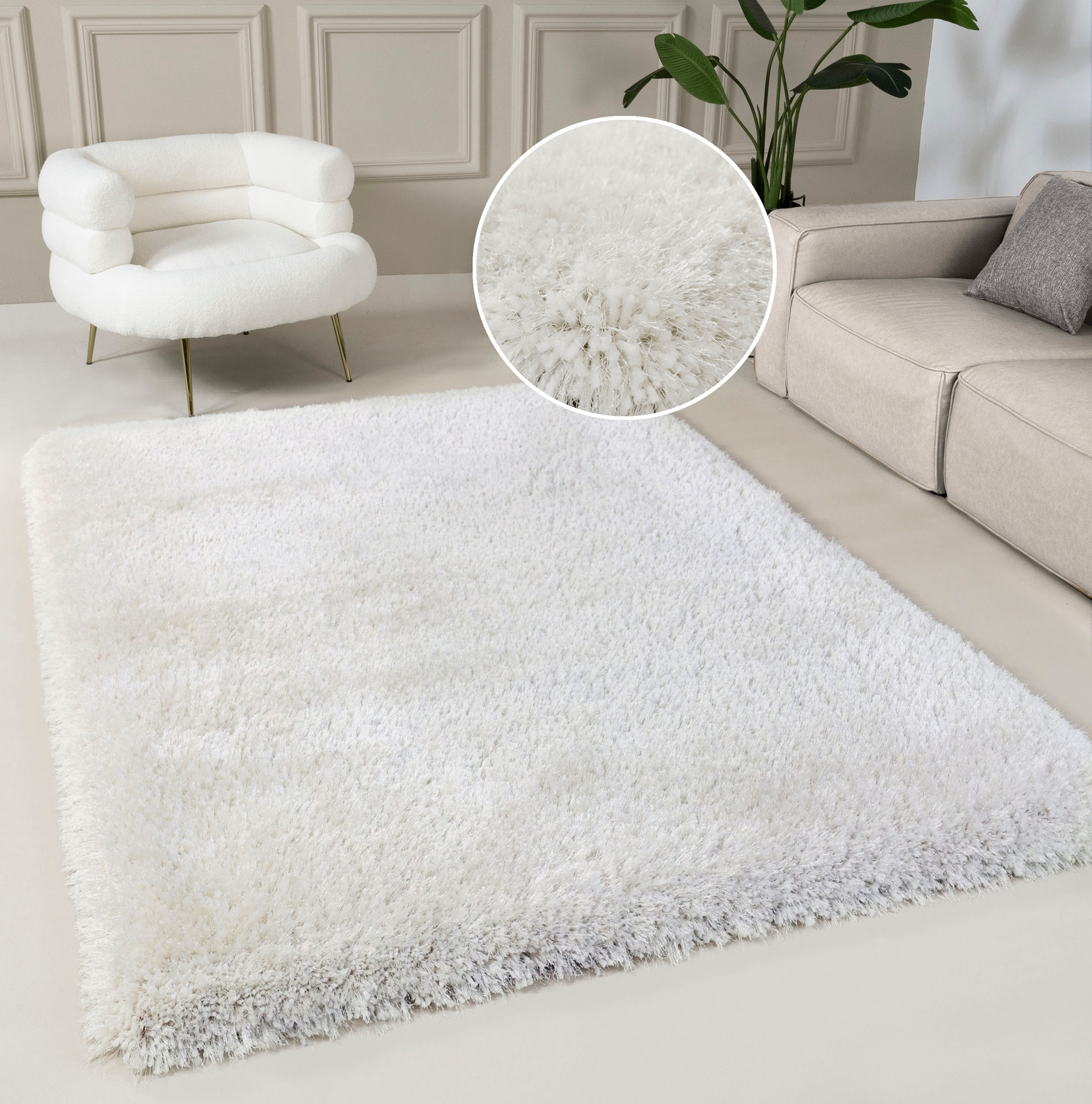 Guido Maria Kretschmer Home&Living Hochflor-Teppich »Micro exclusiv«, rechteckig, weich, flauschig, Uni-Farben, Wohnzimmer, Schlafzimmer, Kinderzimmer