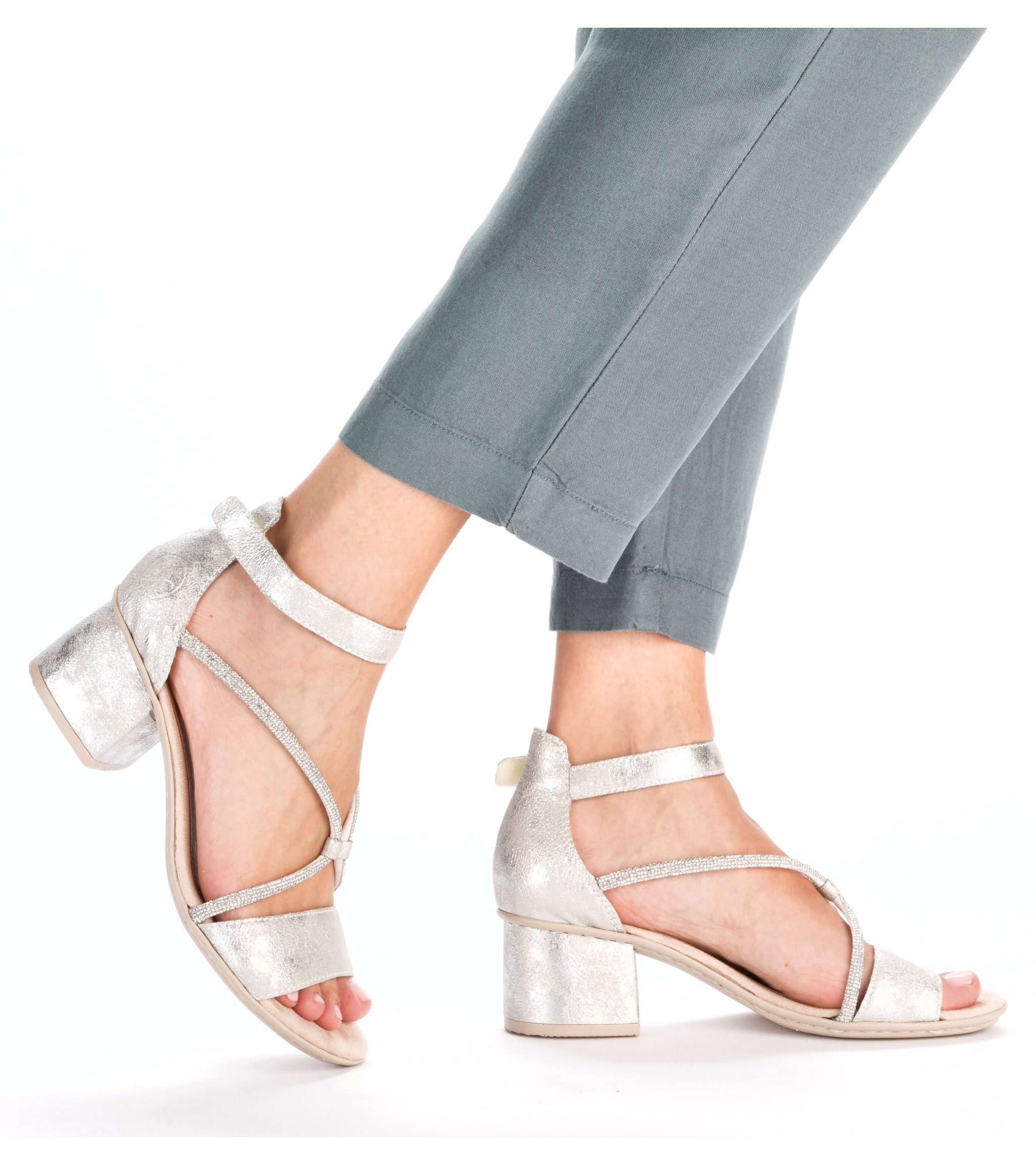 Rieker Sandalette  Sommerschuh, Sandale, Blockabsatz, mit praktischem Klettverschluss