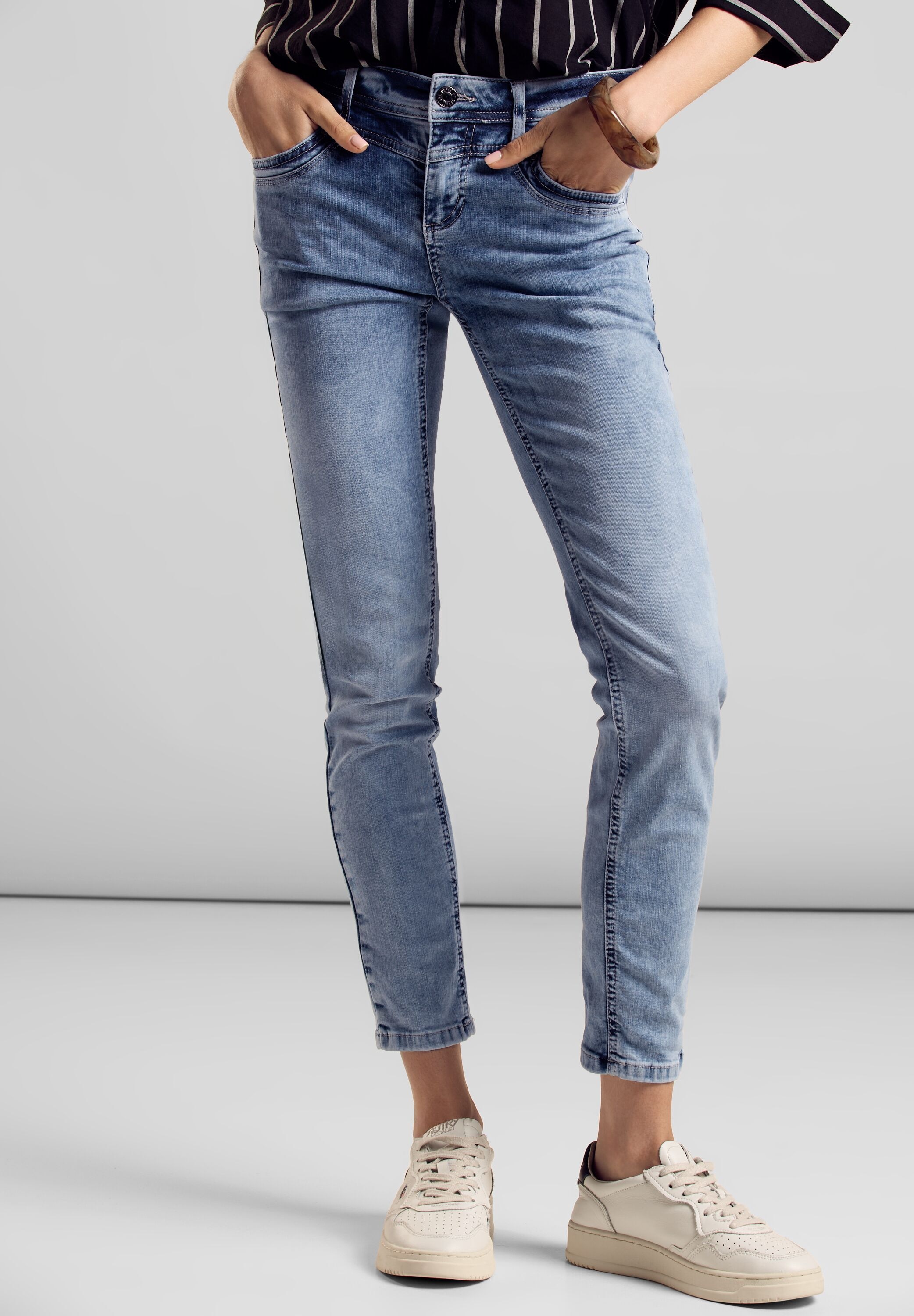 STREET ONE Skinny-fit-Jeans »Style YORK« im Five-Pocket Style light blue random wash 29 - Länge 28 Länge 28 29 Jeans von STREET ONE