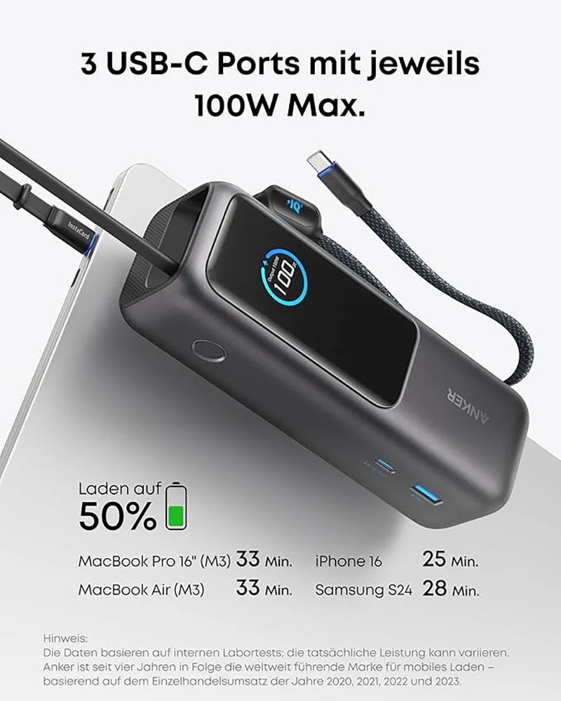 Anker Powerbank »A1695 (25.000mAh / 165W)« 25.000 mAh