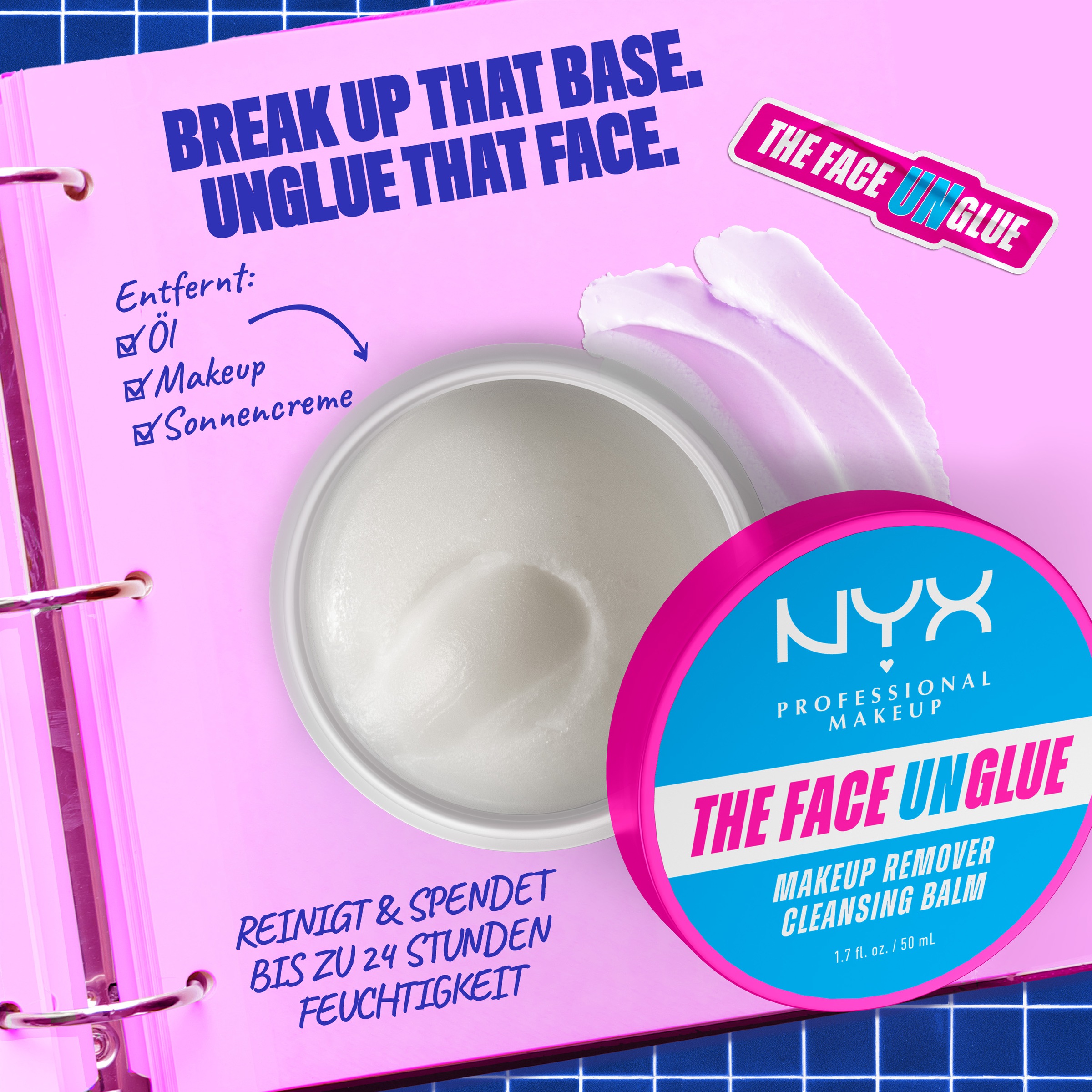 NYX PROFESSIONAL MAKEUP Make-up-Entferner »THE FACE UNGLUE CLEANSING BALM« für ein weiches, sauberes und hydriertes Finish