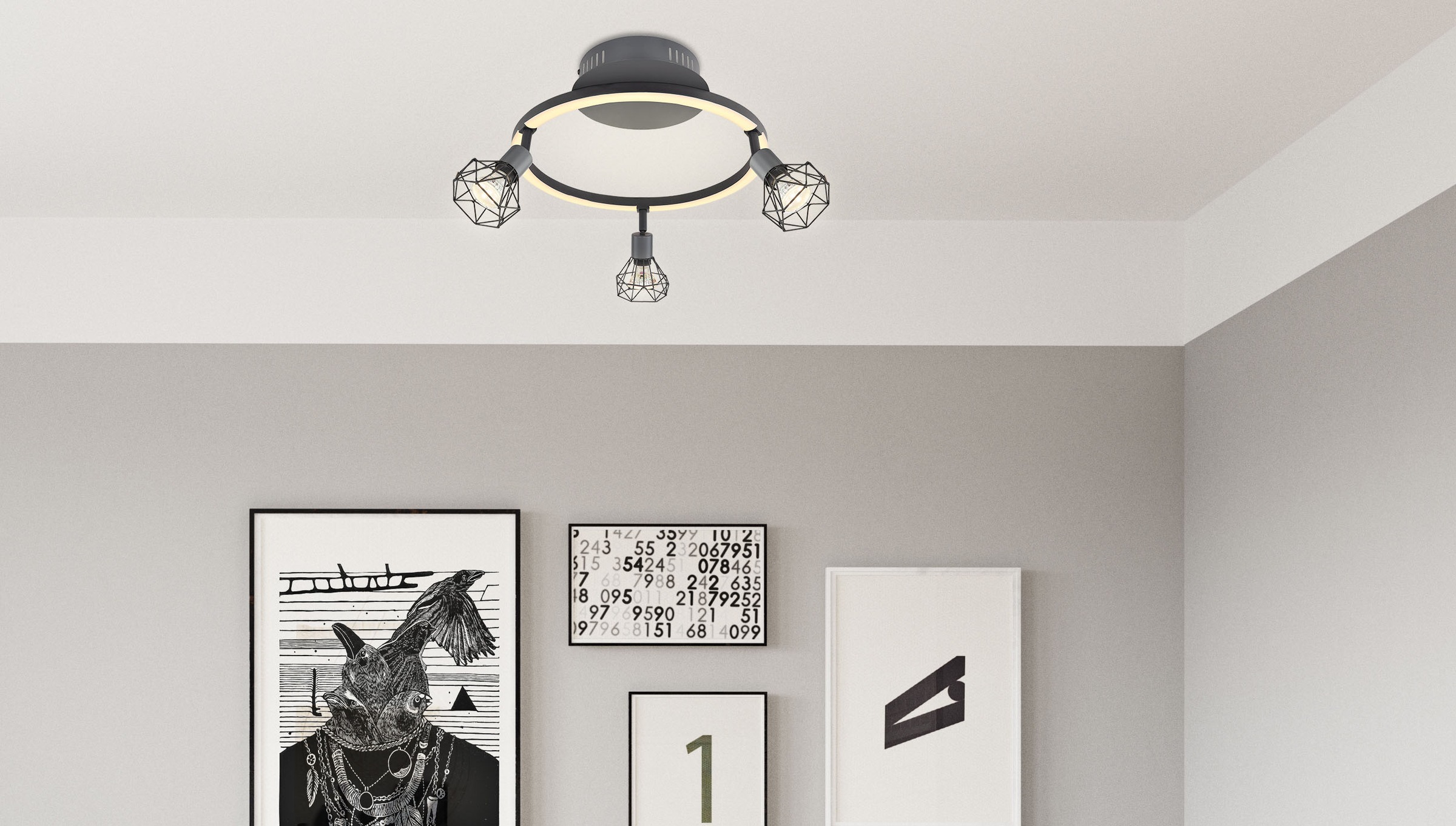 GLOBO LIGHTING Deckenstrahler »JUTTA« LED-Modul 1 Stk. Warmweiß günstig online kaufen