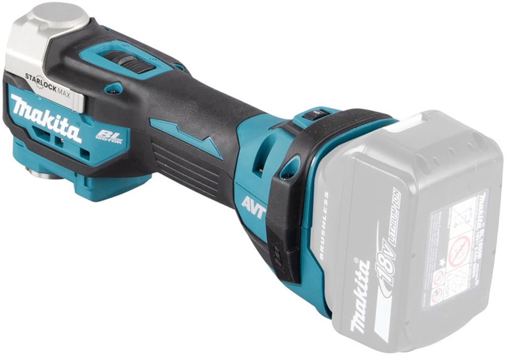 Makita Akku-Multifunktionswerkzeug »»DTM52ZJX2« 18V, ohne Akku und Ladegerät« 10.000-20.000 min⁻¹, vielseitige zum Sägen, Schleifen und Polieren