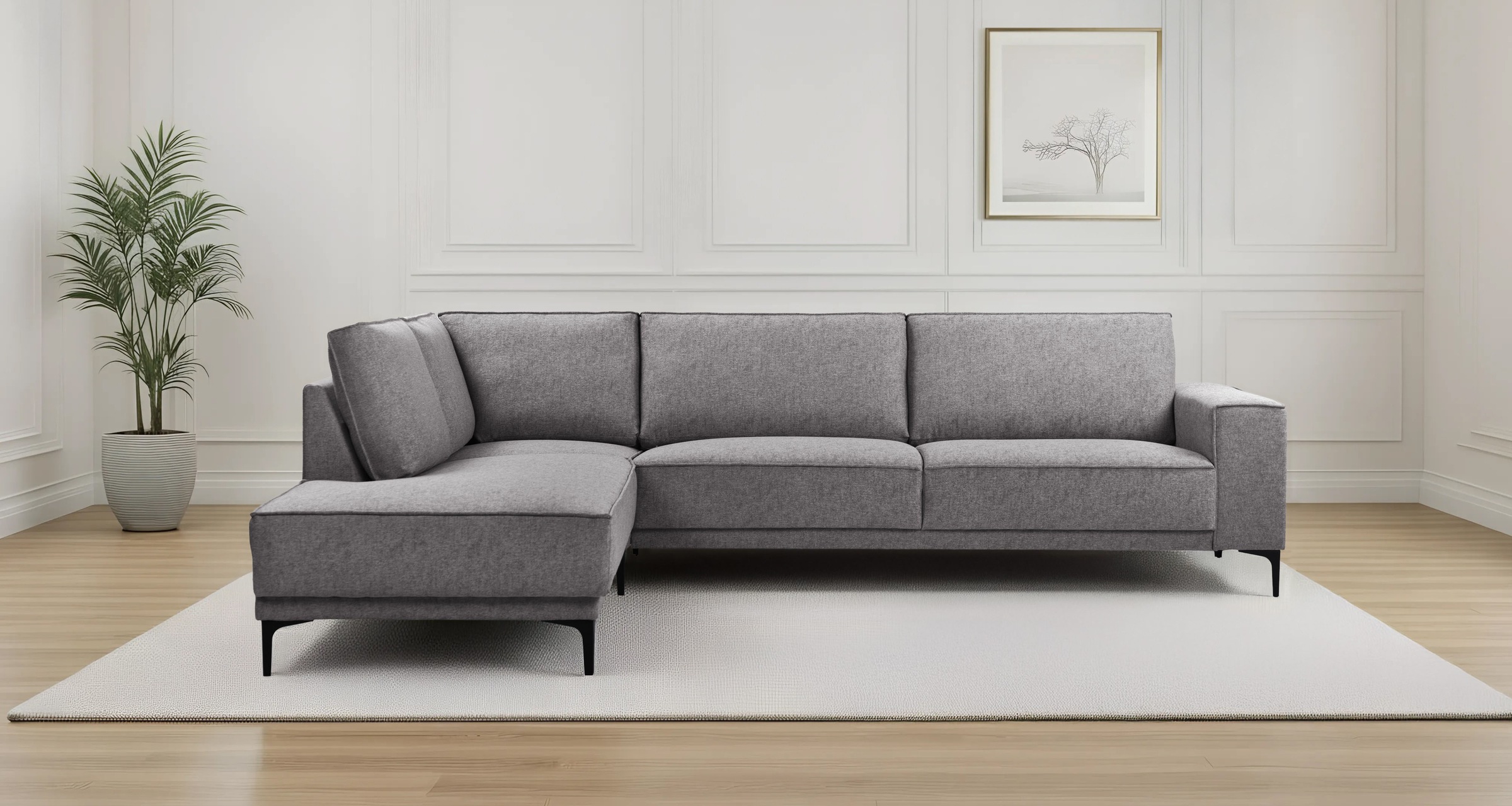 OTTO home Ecksofa »Polsterecke Oland, Struktur, Flachgewebe, Luxus-Microfas günstig online kaufen