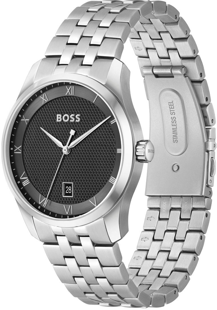 BOSS Quarzuhr »PRINCIPLE«, Herrenuhr, Armbanduhr, Datum, Edelstahlarmband