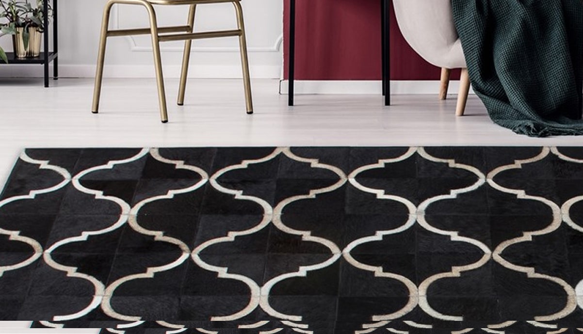 Kayoom Fellteppich »Lavish 310 Lederteppich«, rechteckig, 8 mm Höhe, Patchwork-echtes Leder-Fell, Wohnzimmer