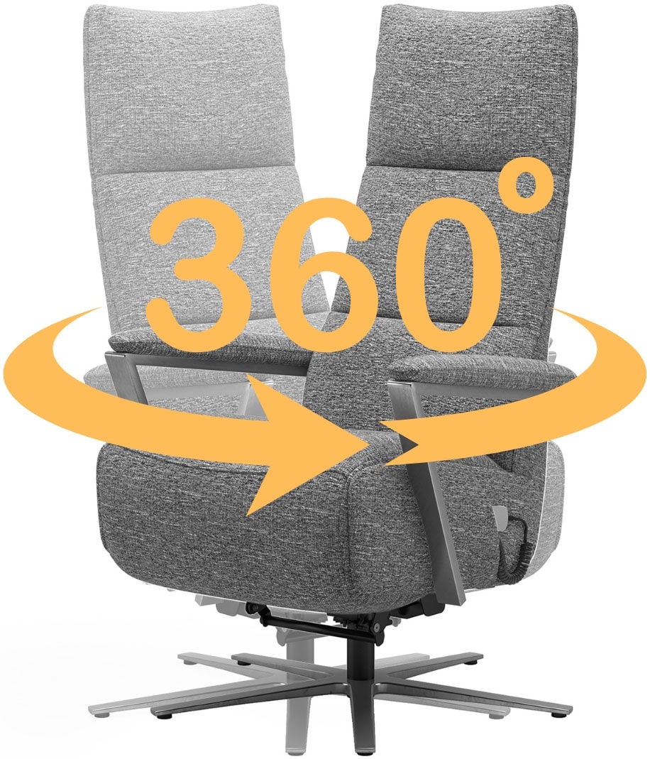 sit&more TV-Sessel »Vario Comfort, inkl. Kopfteilverstellung & 360 Grad Drehfunktion«, inkl. Herz-Waage-Funktion & 3 Motoren, Höhe der Armlehnen 62cm