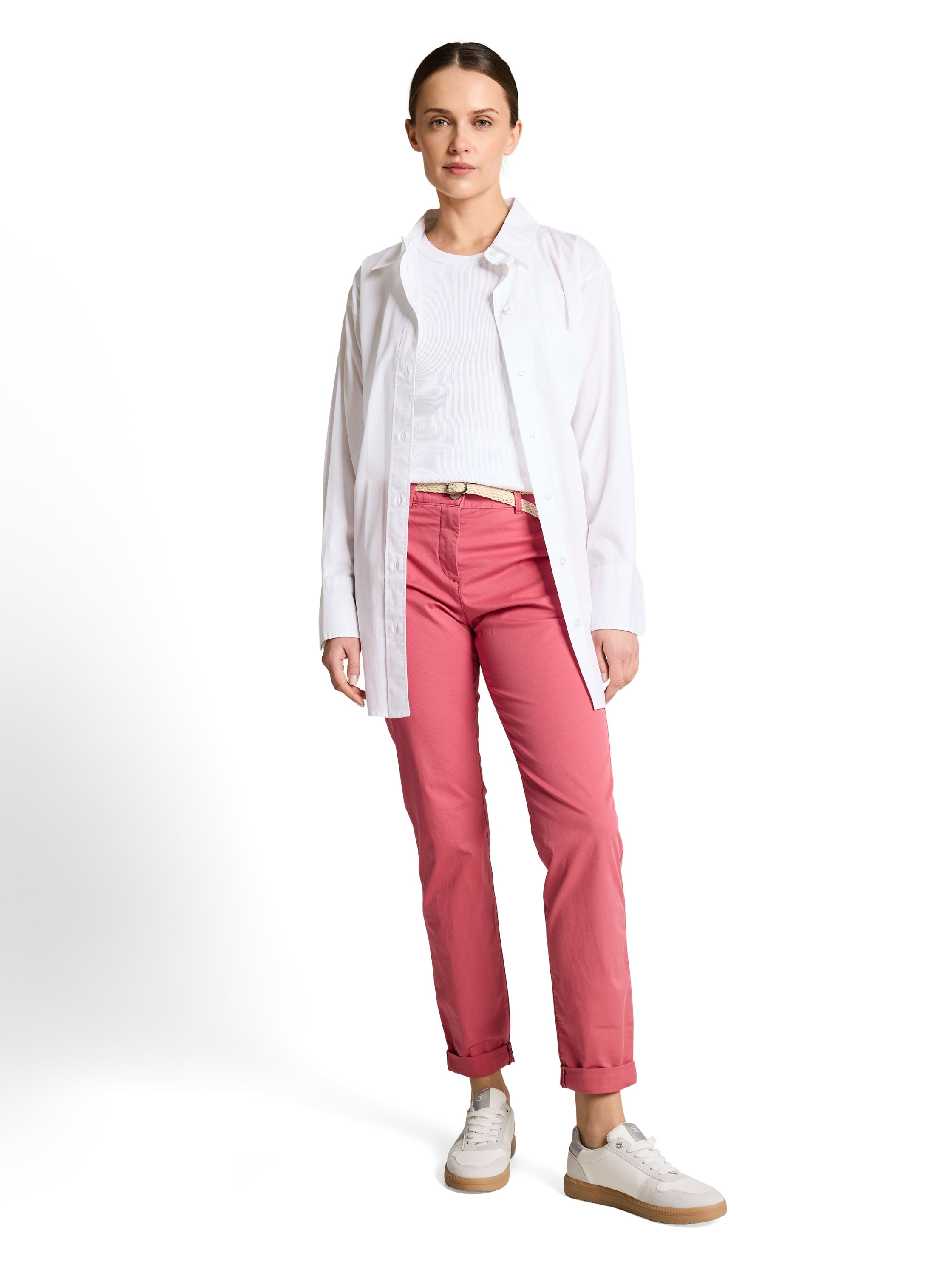 TOM TAILOR Chinohose  mit Gürtel und Stretch