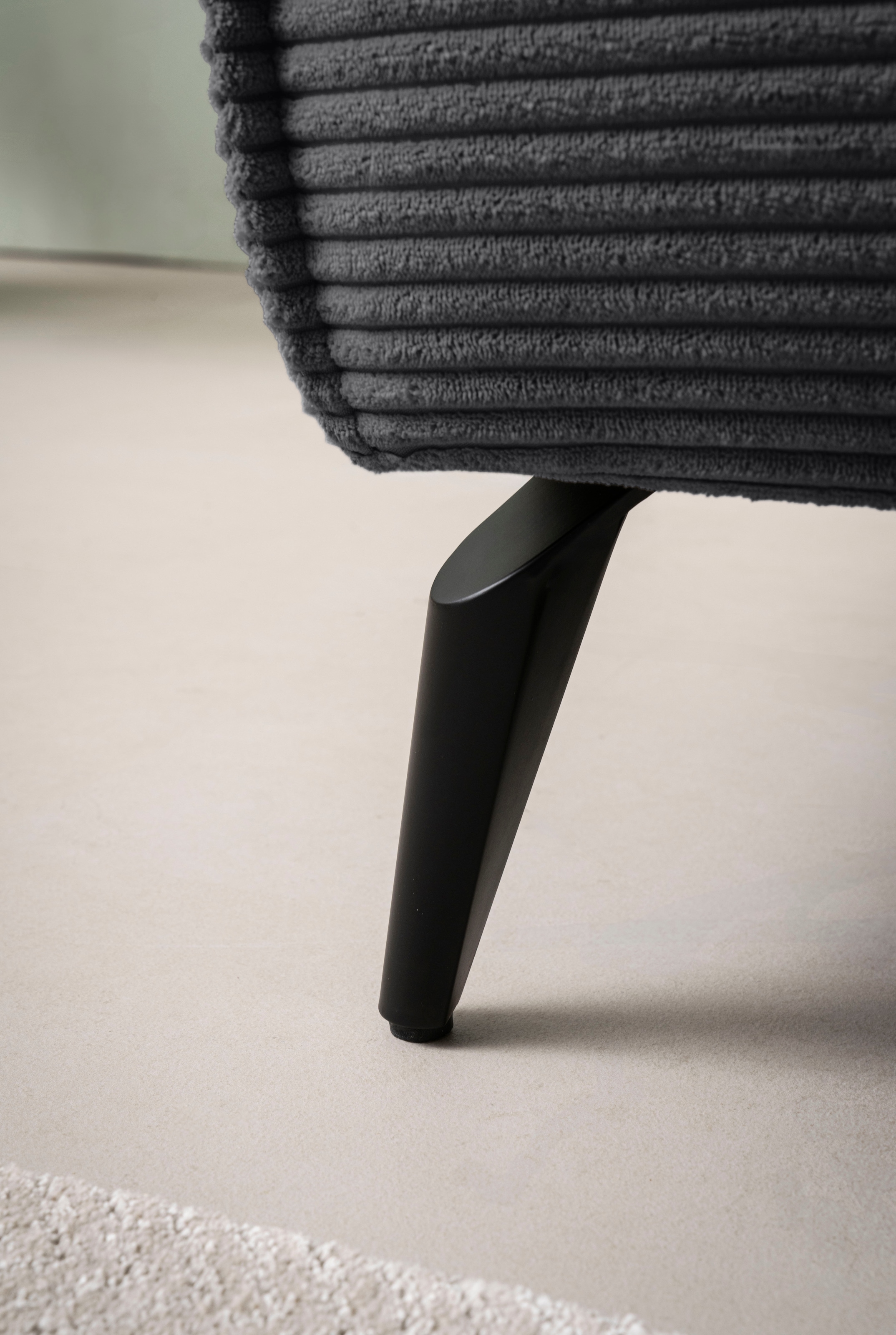 OTTO home Hocker »TVINNU« zur Serie TVINNU, gemütlicher Sitzkomfort, rechteckig, schwarze Füße