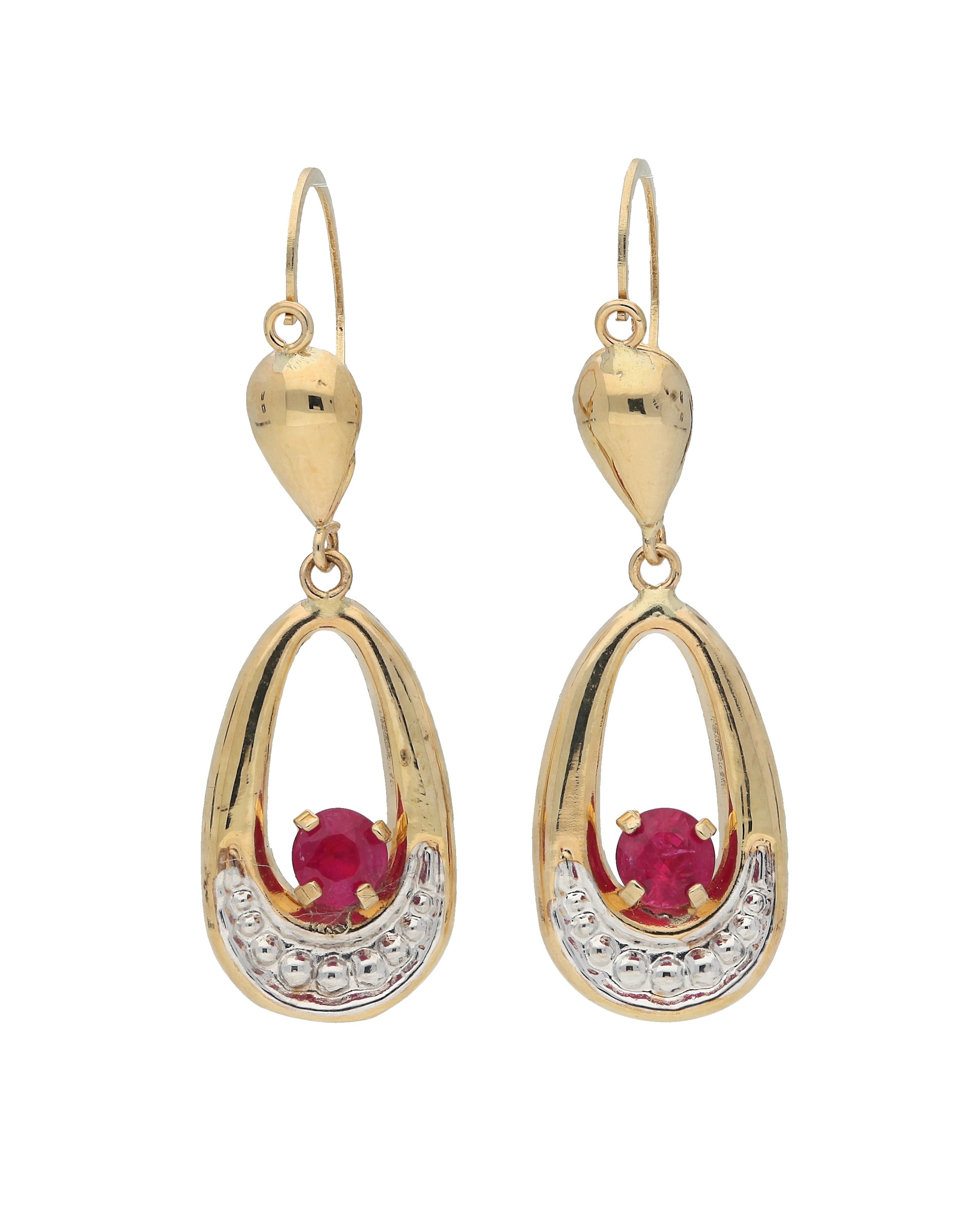 VIVANCE Paar Ohrhänger »Rubin« Gelbgold 375 hinreißende Ohrhänger