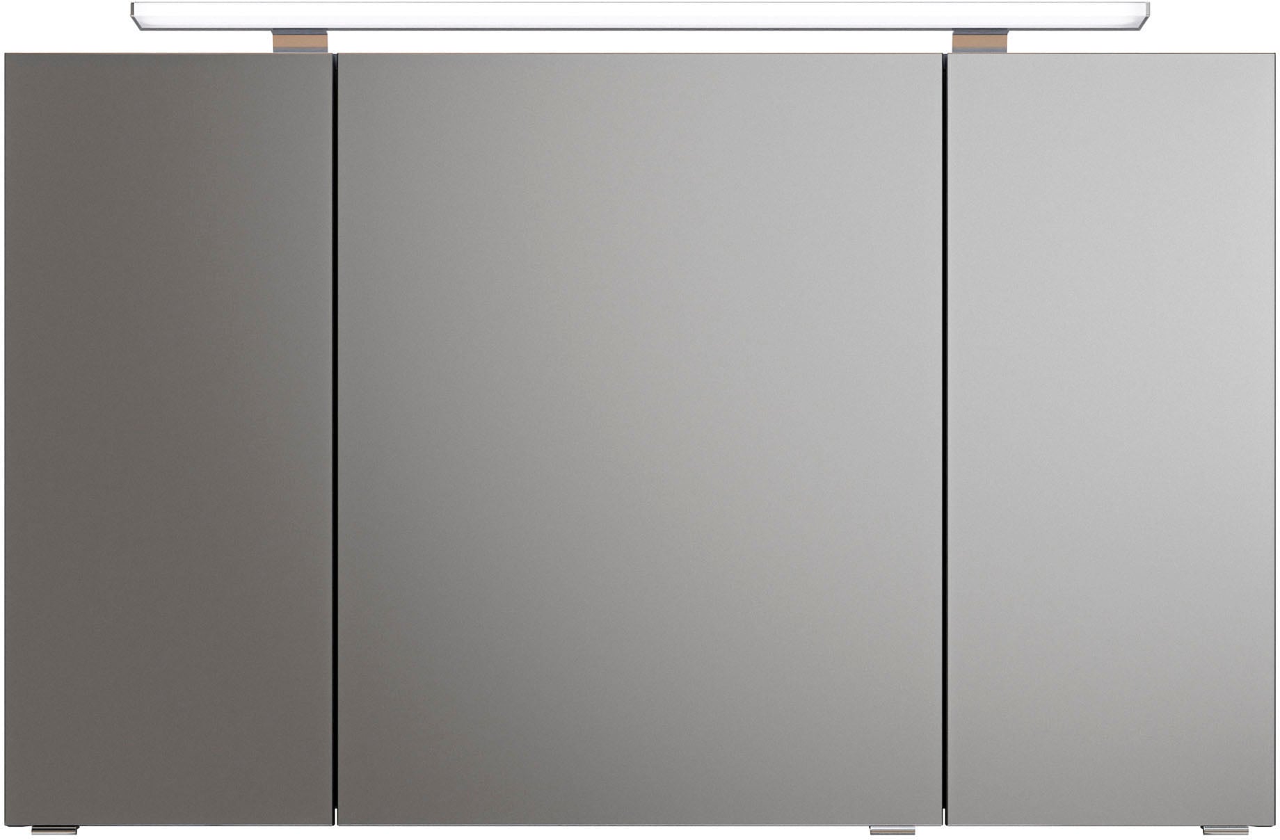 Saphir Badmöbel-Set »Serie 6025 2-teilig Mineralmarmor-Waschtisch mit LED-Spiegelschrank«, (2 St.), Waschplatz 117cm breit, 2 Schubladen, 3 Spiegel-Türen, inkl Türdämpfer