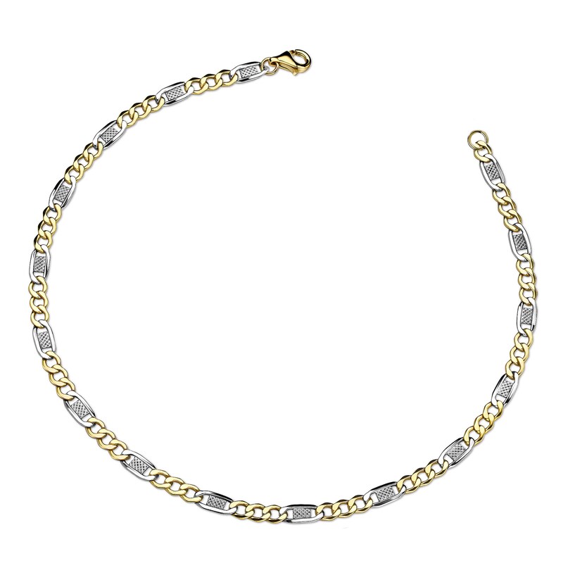 FIRETTI Armband »Schmuck Geschenk Gold 333 Armschmuck Armkette 2-farbig bicolor« Made in Germany gelbgoldfarben-weißgoldfarben 23 Klassischer...