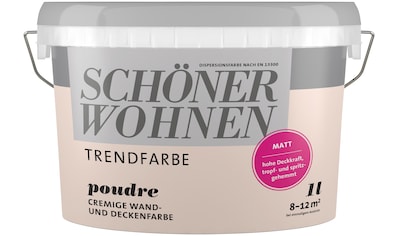 SCHÖNER WOHNEN-Kollektion Wand- und Deckenfarbe »Trendfarbe«, 1 Liter, Poudre,... kaufen