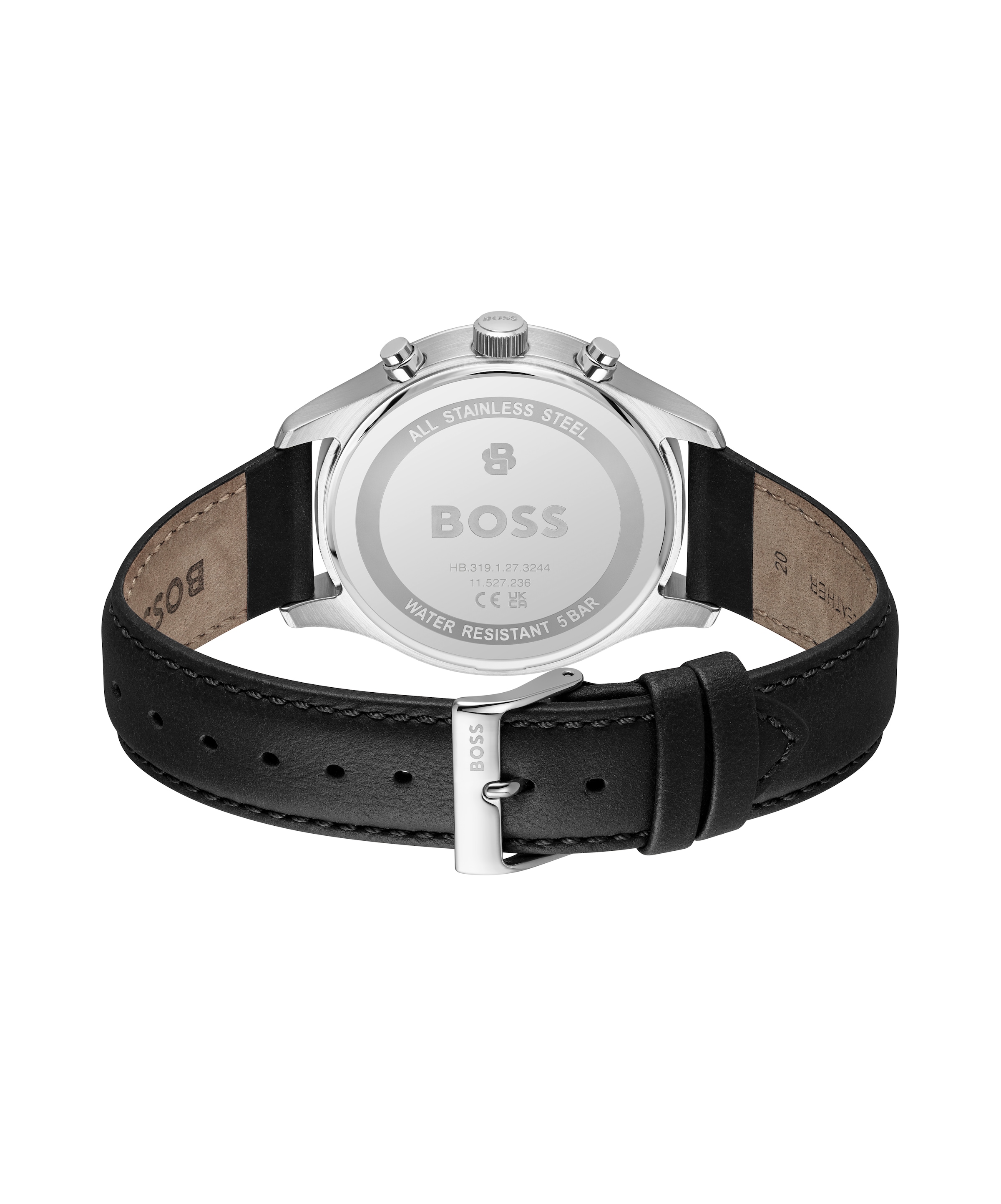 BOSS Chronograph »STRATUS« Quarzuhr, Armbanduhr, Herrenuhr, Lederarmband, analog, Tag