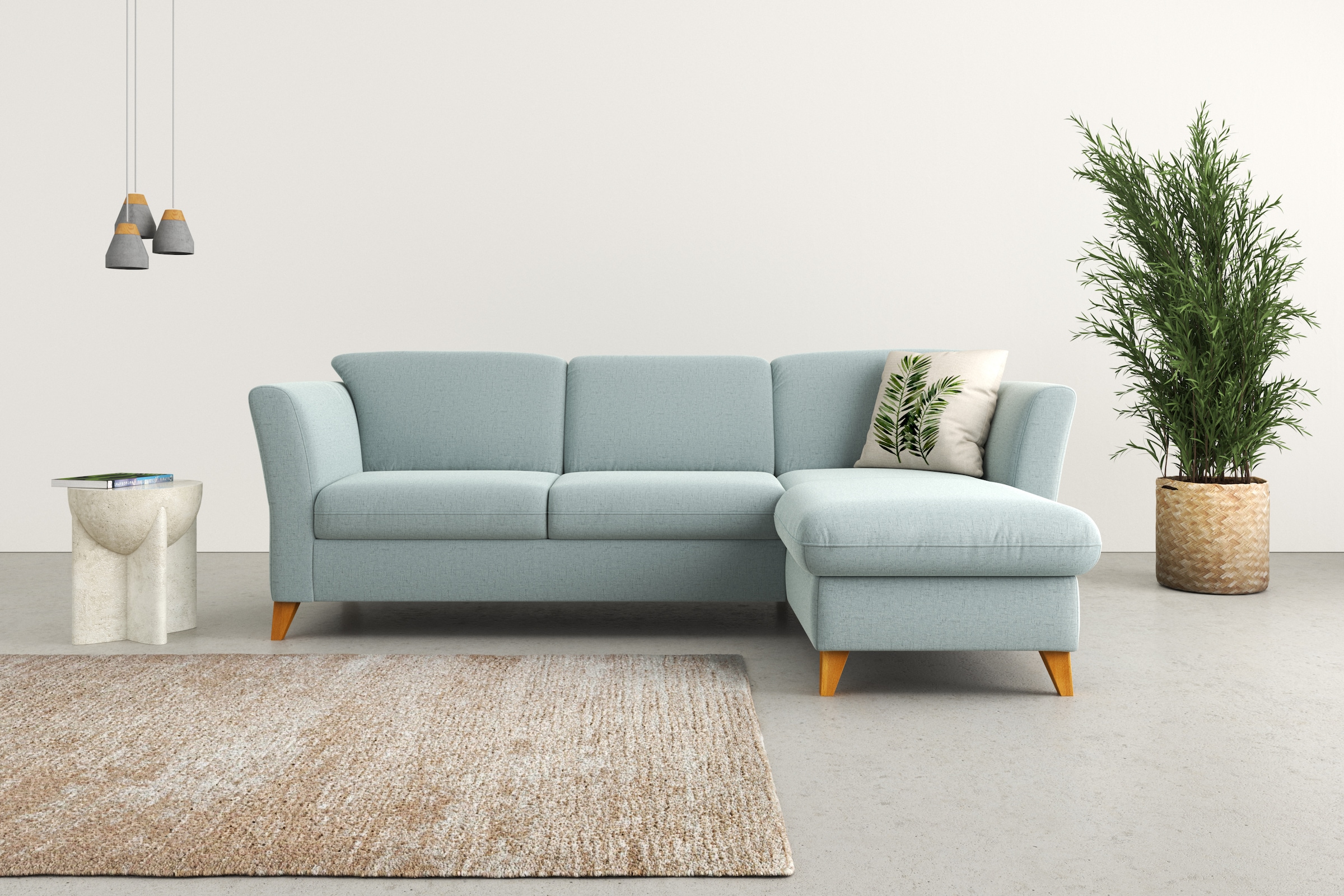 Home affaire Ecksofa »Trelleborg L-Form«, Federkern-Polsterung, wahlweise mit Bettfunktion und Bettkasten