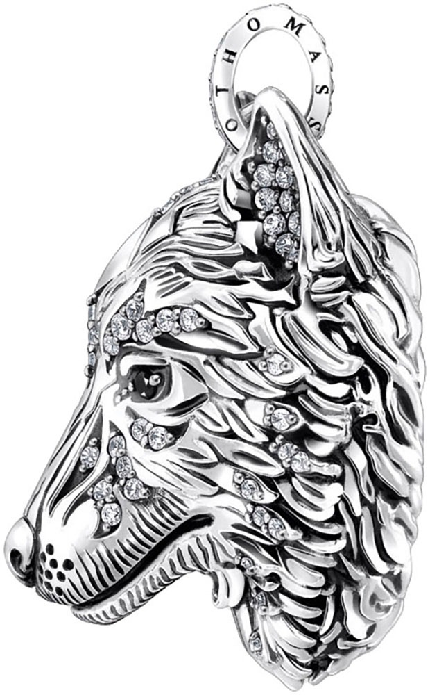 THOMAS SABO Kettenanhänger »Wolfs-Gesicht-Optik«  mit Zirkonia (synth.)