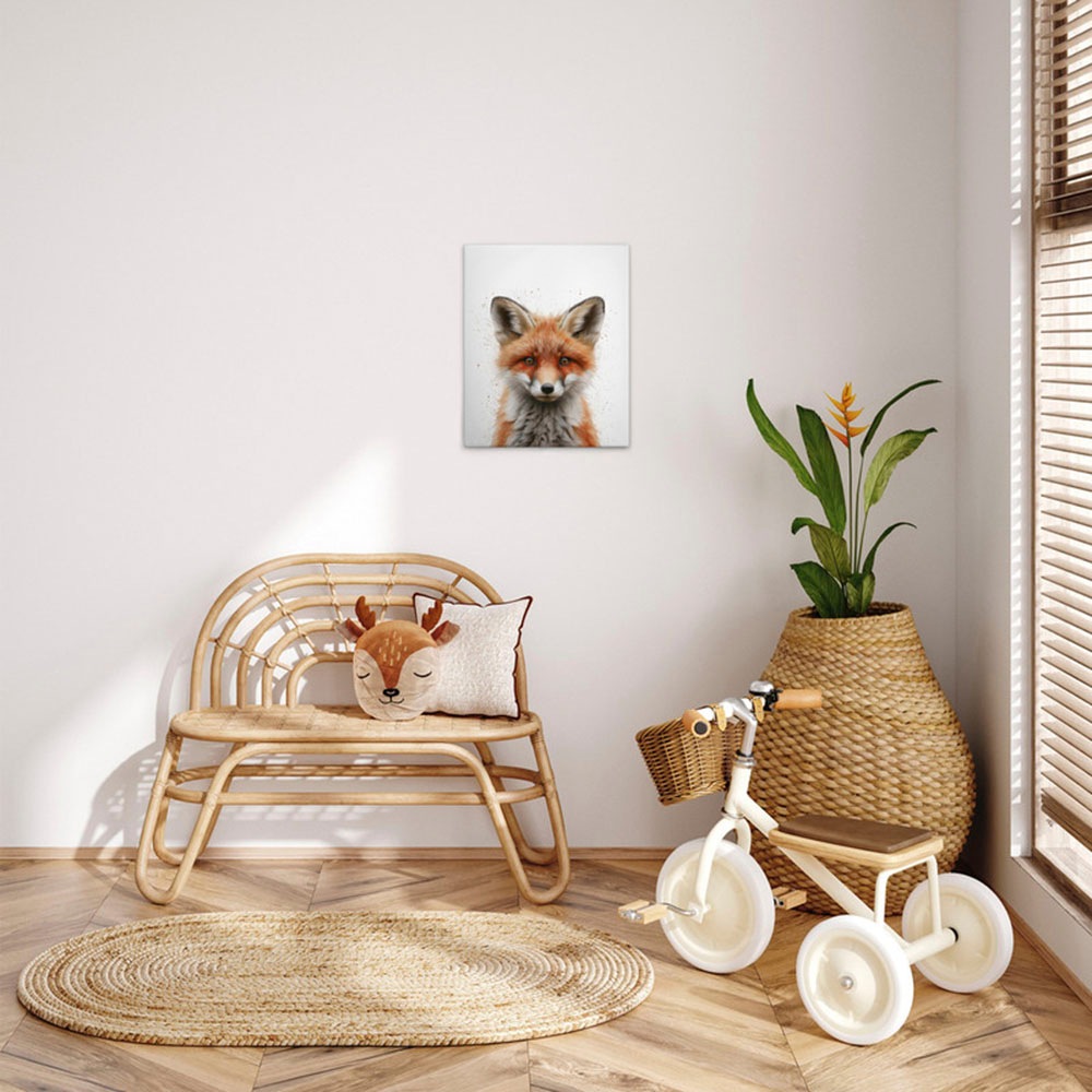 A.S. Création Leinwandbild »Baby Fox - Wandbild Weiß Braun Grau Keilrahmen günstig online kaufen