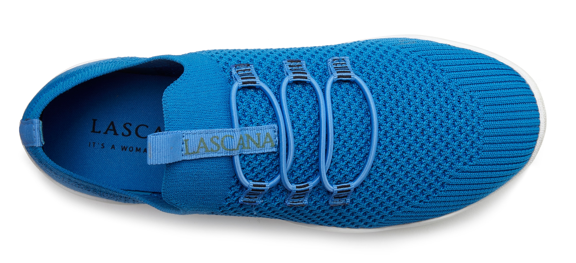 LASCANA Sneaker »Freizeitschuh, Slipper,«, zum Reinschlüpfen mit elastischen Schnürbändern Unisex VEGAN