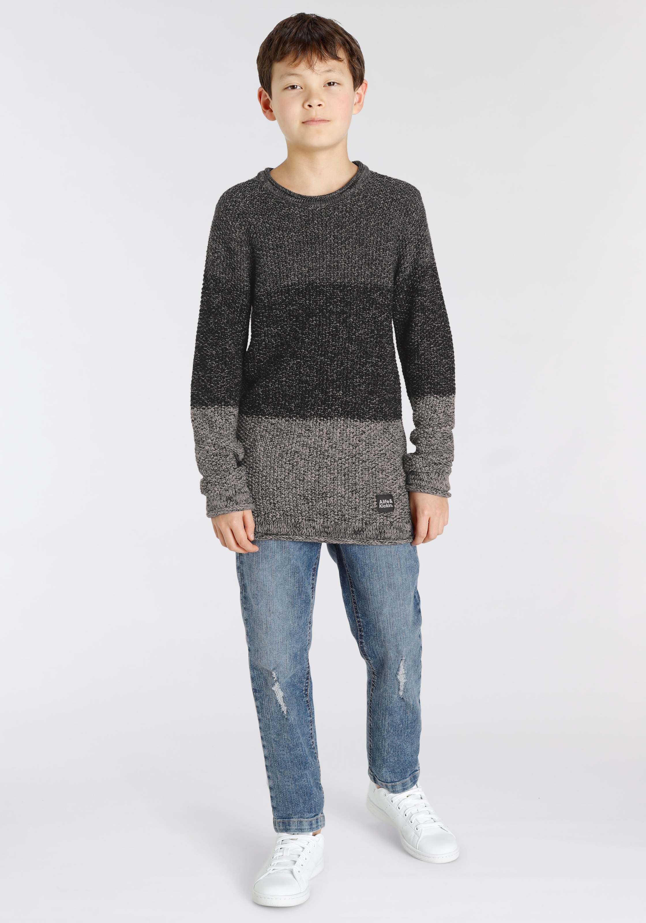 Alife & Kickin Strickpullover »in Blockstreifen-Optik«, aus meliertem Garn