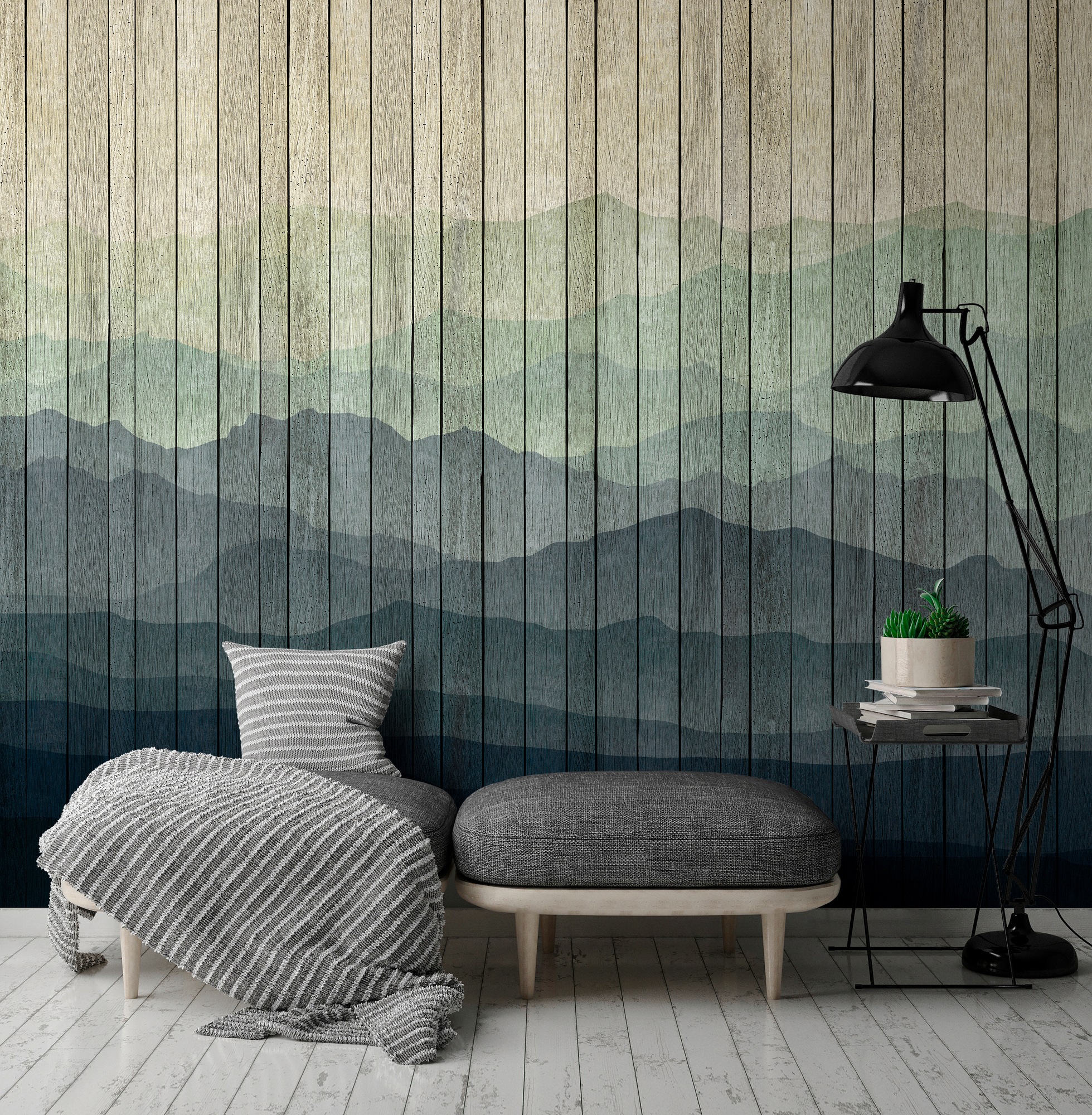 living walls Fototapete »Walls by Patel Mountains 1«, Vlies, Wand, Schräge