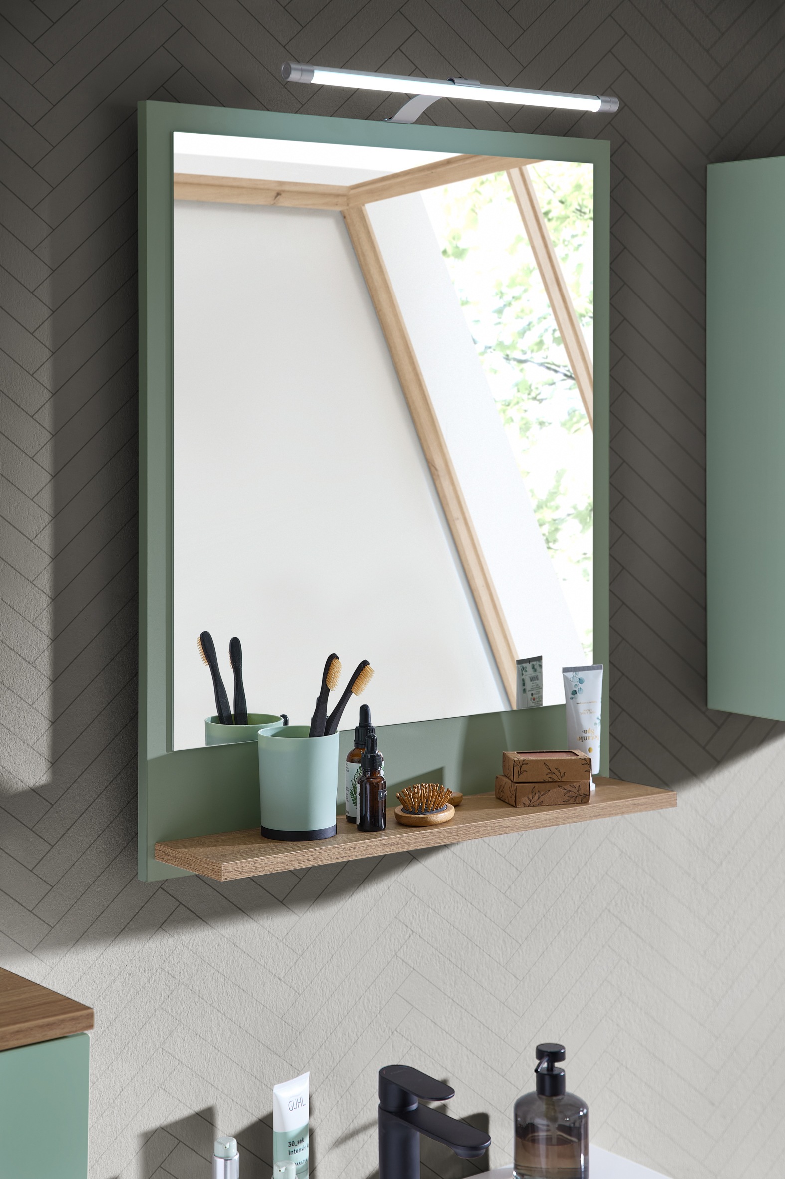 Saphir Badmöbel-Set »Quickset 500, Waschbeckenunterschrank mit Spiegel« 6 Stk. tlg.