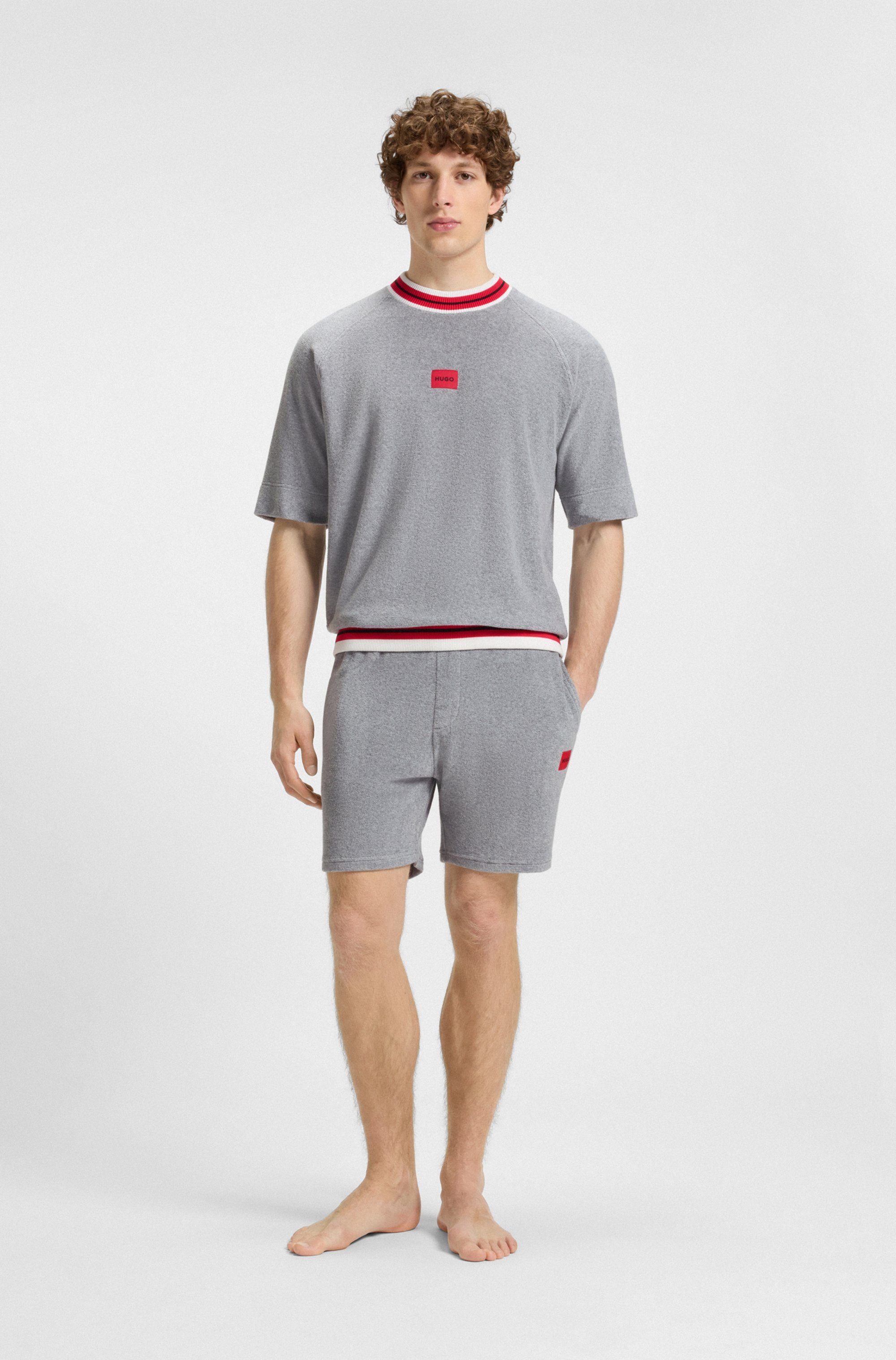 HUGO Underwear Sweatshorts »JAXON«, kontrastfarbene Details, Tunnelzug