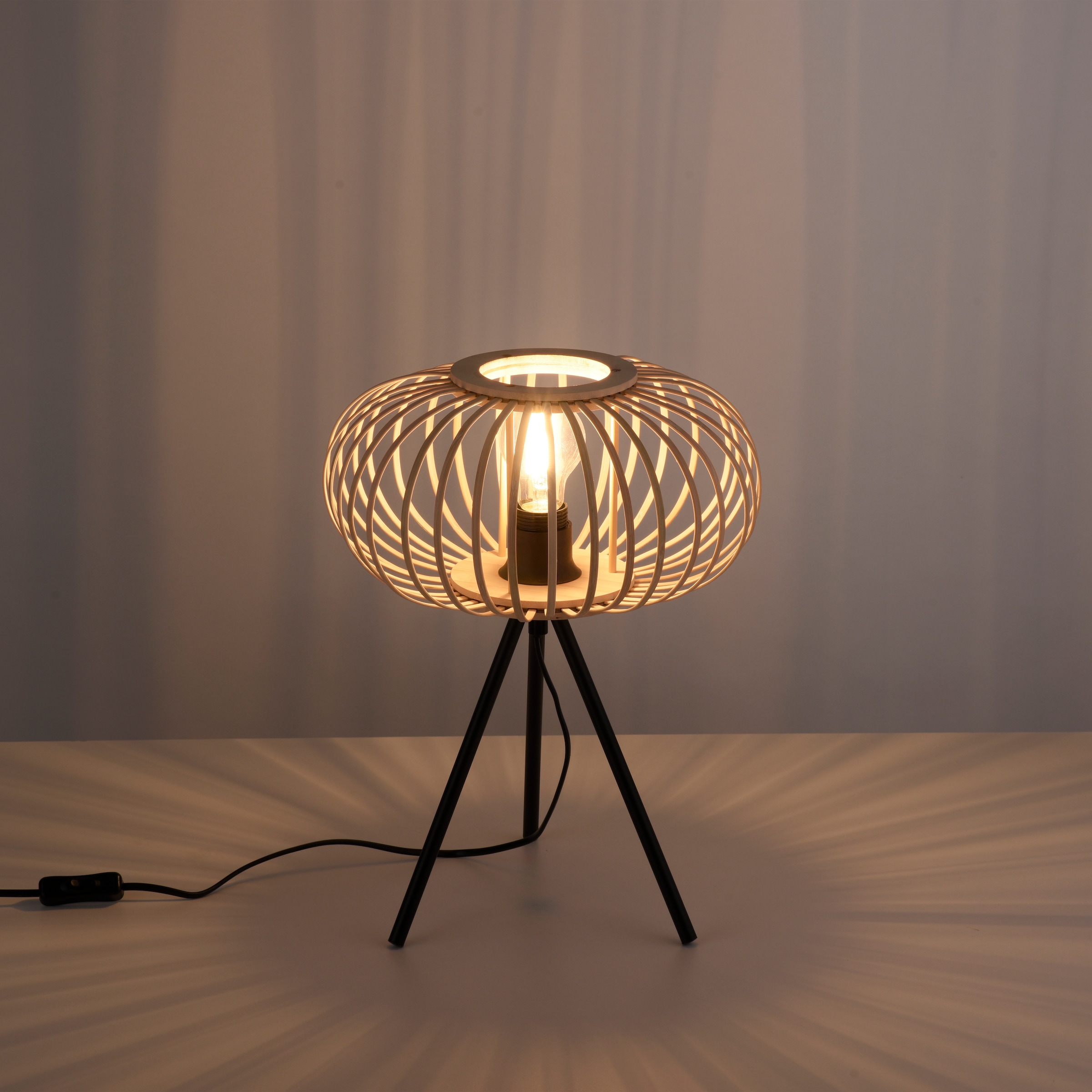 JUST LIGHT Tischleuchte »RACOON« E27 1 Stk. ExklusiveE27, Schalter, Schnurschalter