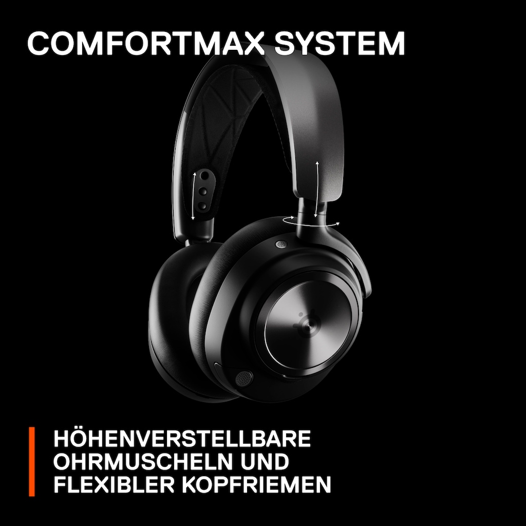 SteelSeries Gaming-Headset »Arctis Nova Pro Wireless«, Bluetooth-Wireless, Mikrofon abnehmbar-Noise-Cancelling