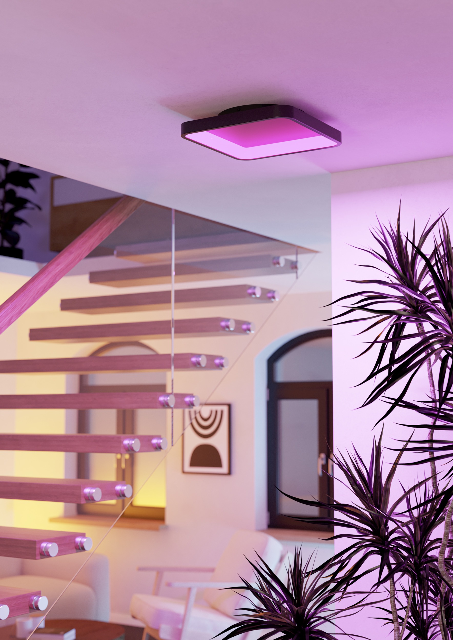 EGLO LED Deckenleuchte »LORETELLO-Z Deckenlampe - Stahl - LED - 20W - IP20« LED-Modul 1 Stk. Kaltweiß | Neutralweiß | RGB | Warmweiß Wohzimmerlampe, Esszimmerlampe, Flur, Schlafzimmer, L35 x B35 x H7,5cm