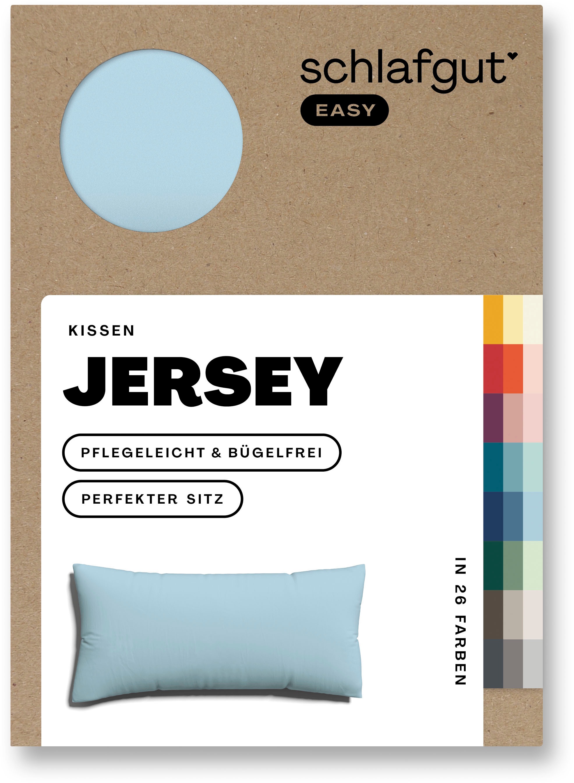 Schlafgut Kissenbezug »EASY Jersey«, (1 St.), Kissenhülle mit Reißverschluss, weich und saugfähig, Kissenbezug