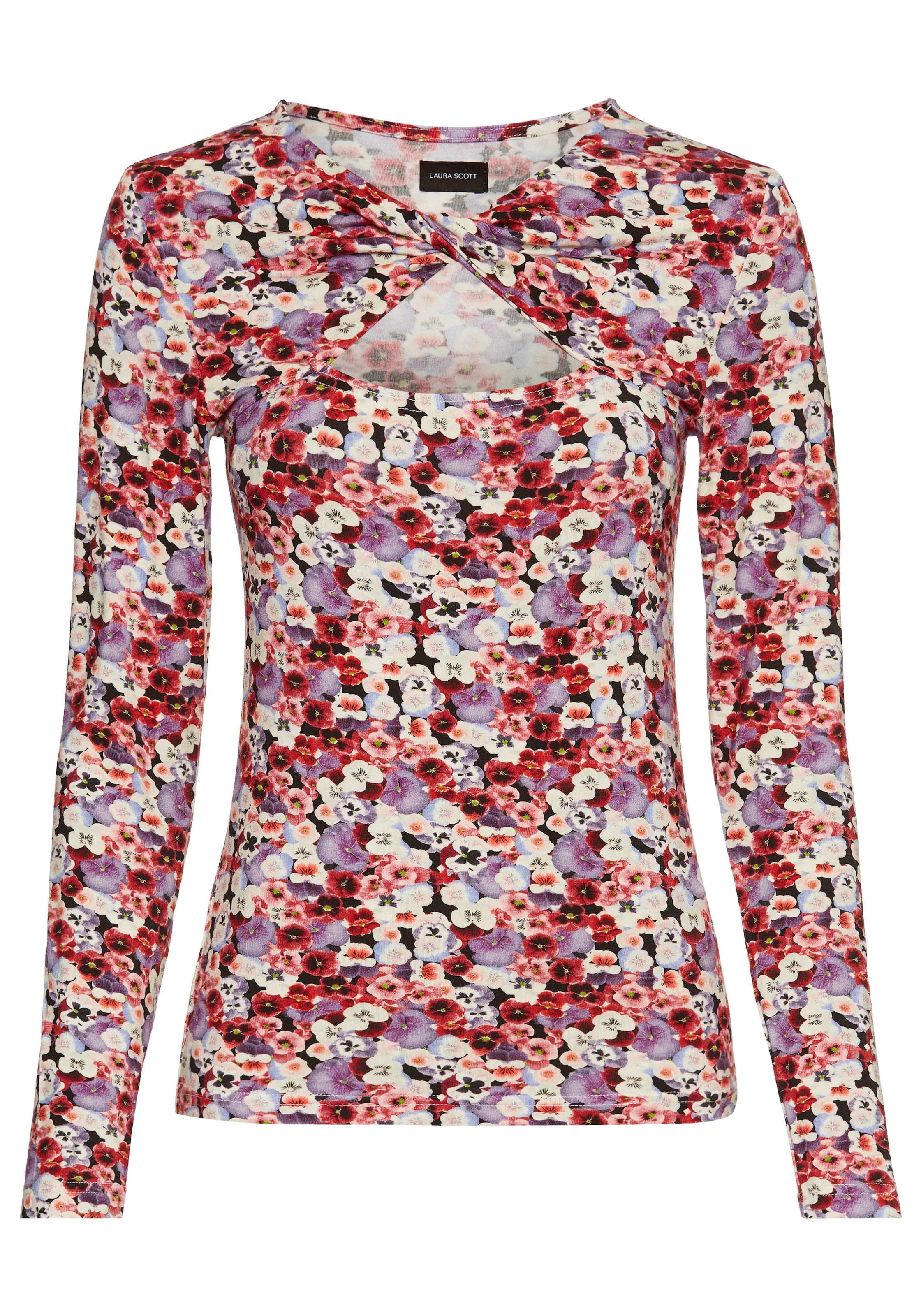 Laura Scott Langarmshirt mit Twisteffekt im Ausschnitt