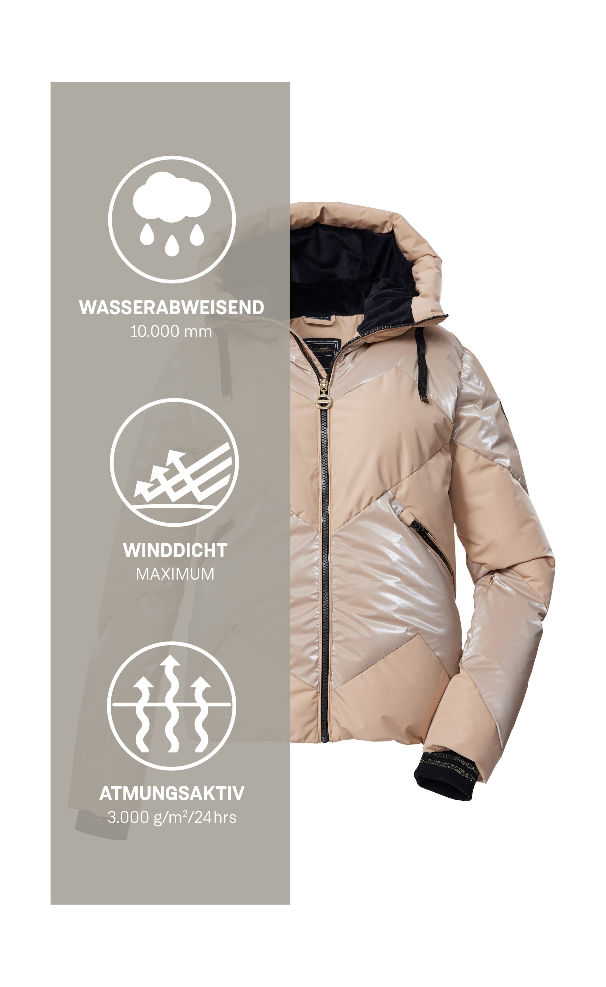Killtec Skijacke »KSW 113 WMN SKI QLTD JCKT« Winddichte Skijacke mit 10.000 mm Wassersäule, PFAS-frei imprägniert