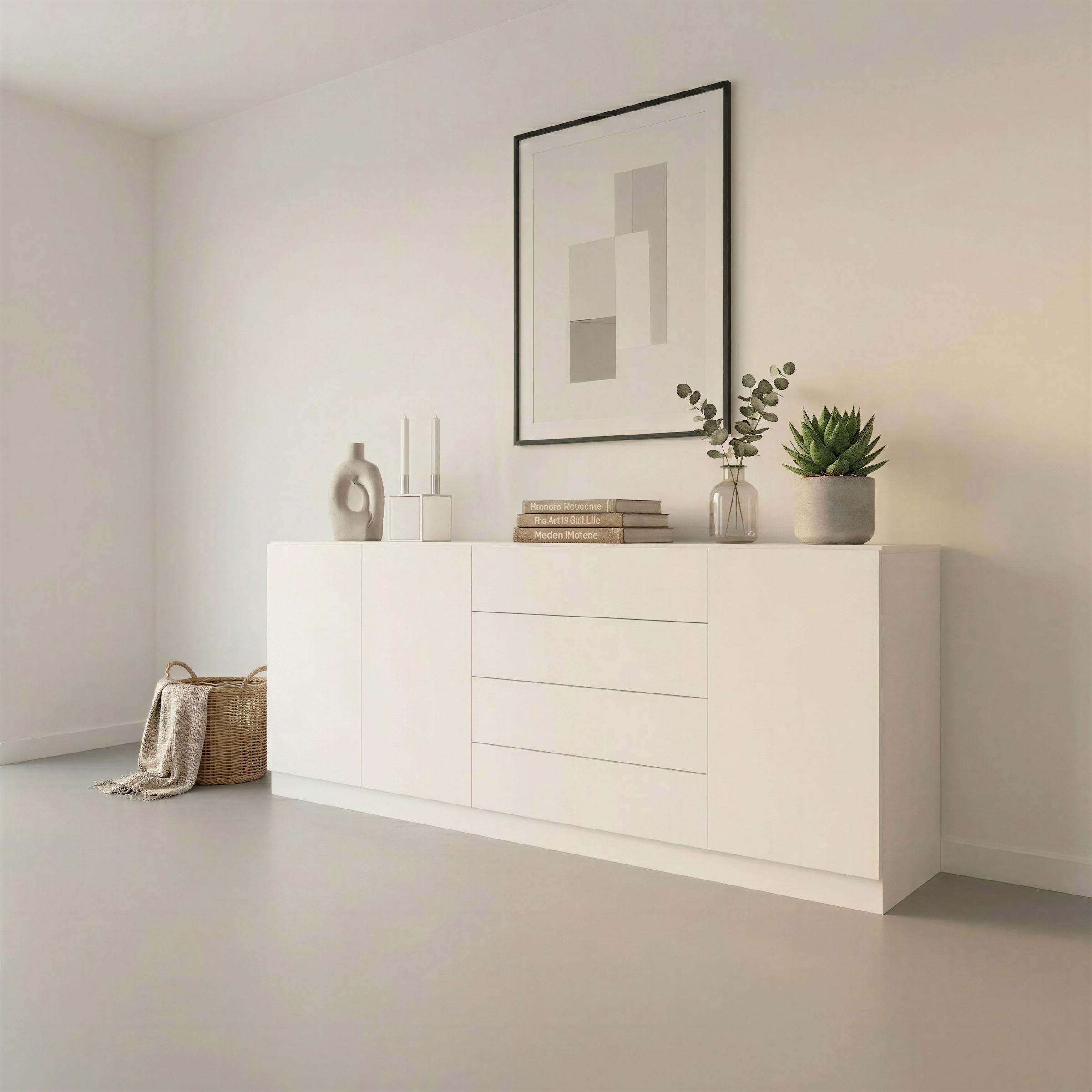borchardt Möbel Sideboard »Vaasa, Kommode mit 3 Türen und 4 Schubkästen auf Kugelführungen« Sideboard Breite 190 cm, Höhe 79 cm, mit Push-to-open-Funktion
