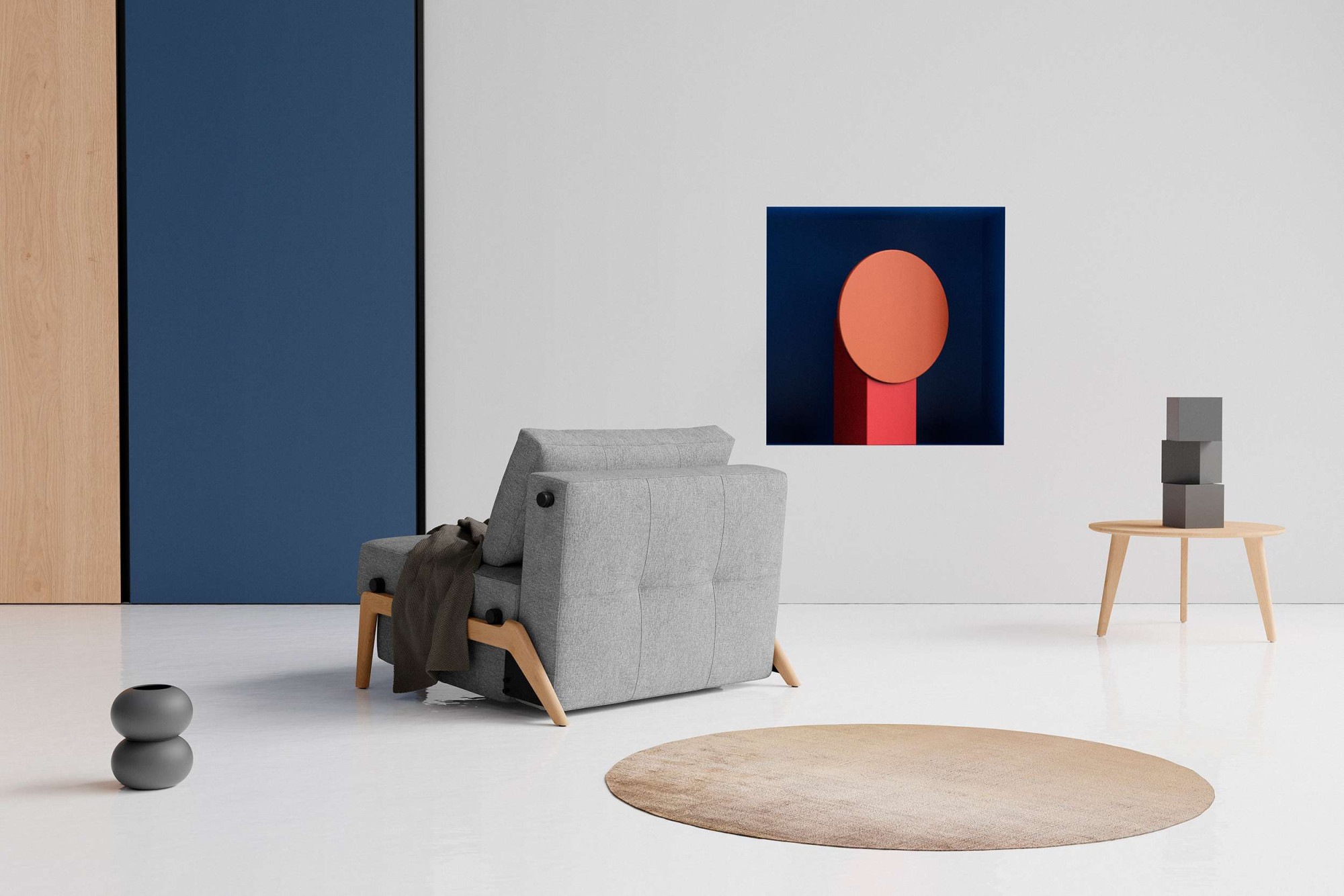INNOVATION LIVING ™ Sessel »CUBED Schlafsessel«, Frontauszug, sehr platzsparend, abgewinkelt Sitzen - waagerecht Liegen