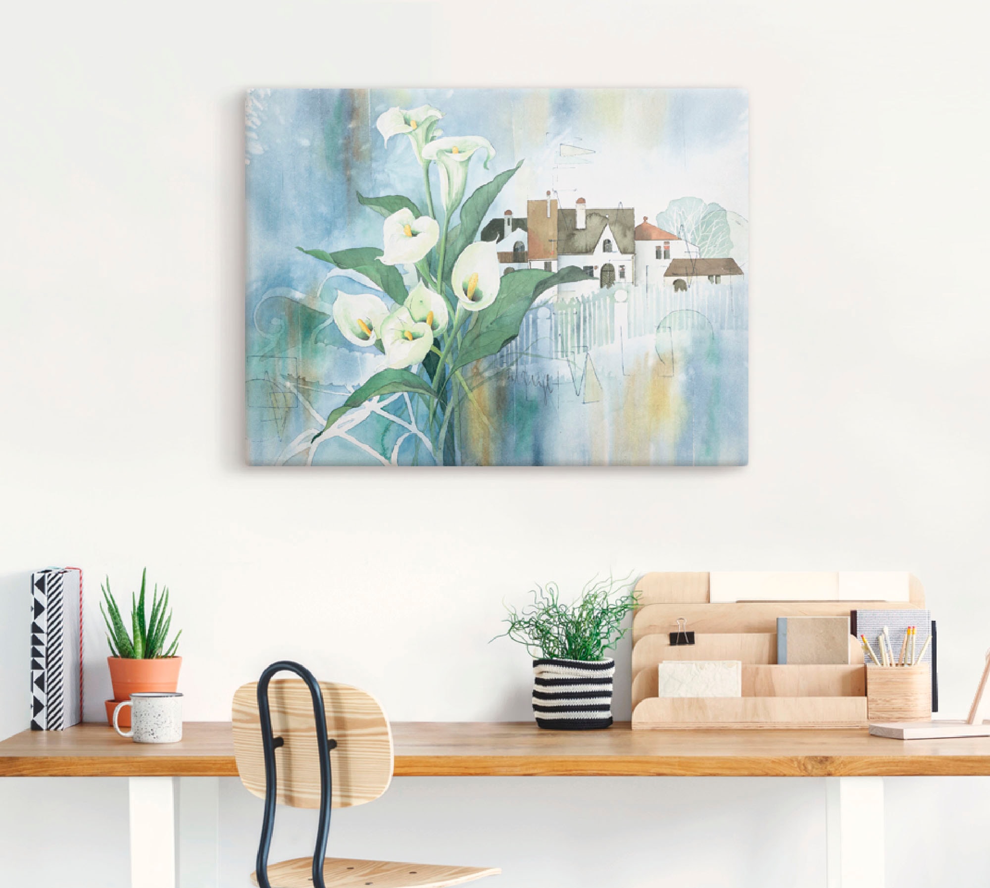 Artland Leinwandbild »Callastrauß«, Blumen, (1 St.), auf Keilrahmen gespannt