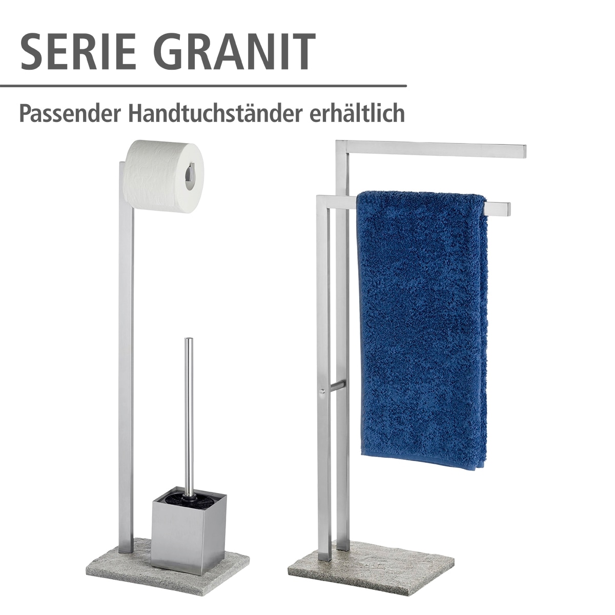 WENKO online (Kunststein), Edelstahl-Polyresin WC-Garnitur »Granit«, kaufen rostfrei aus Edelstahl