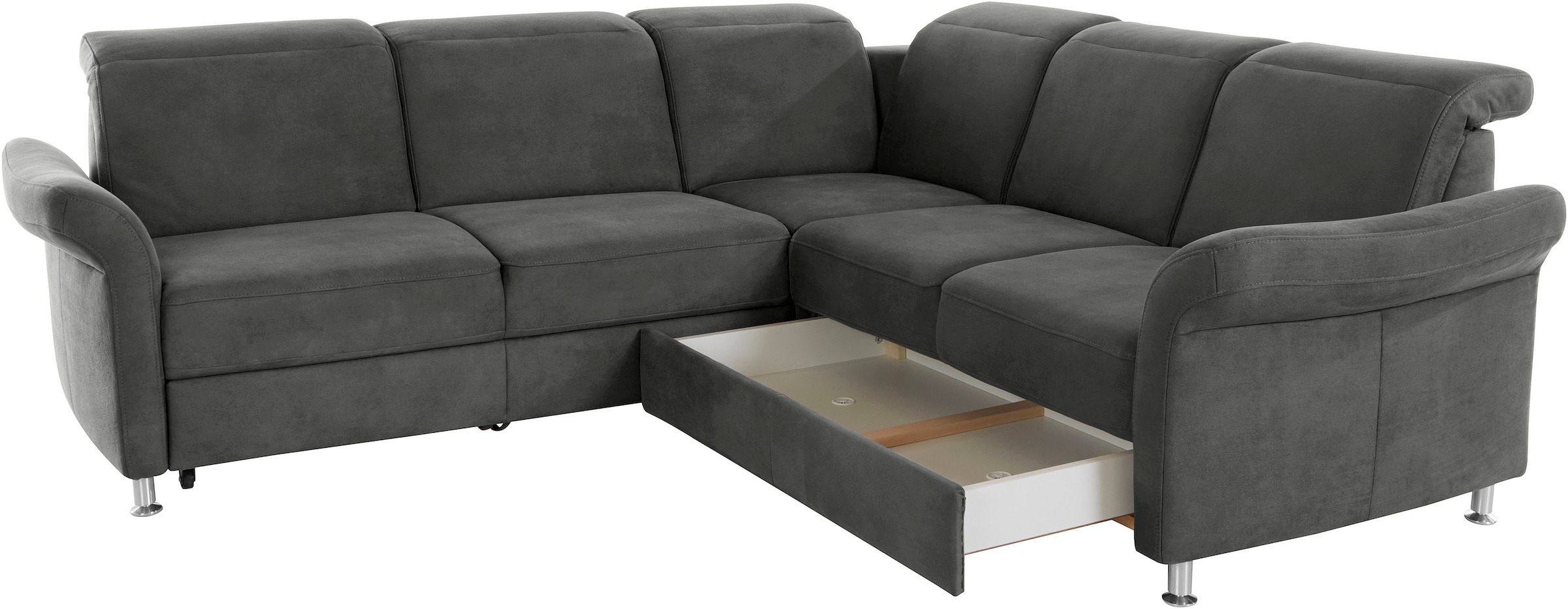 sit&more Ecksofa »Darwin L-Form«, inklusive Federkern, wahlweise mit Kopfteilverstellung, Bettfunktion