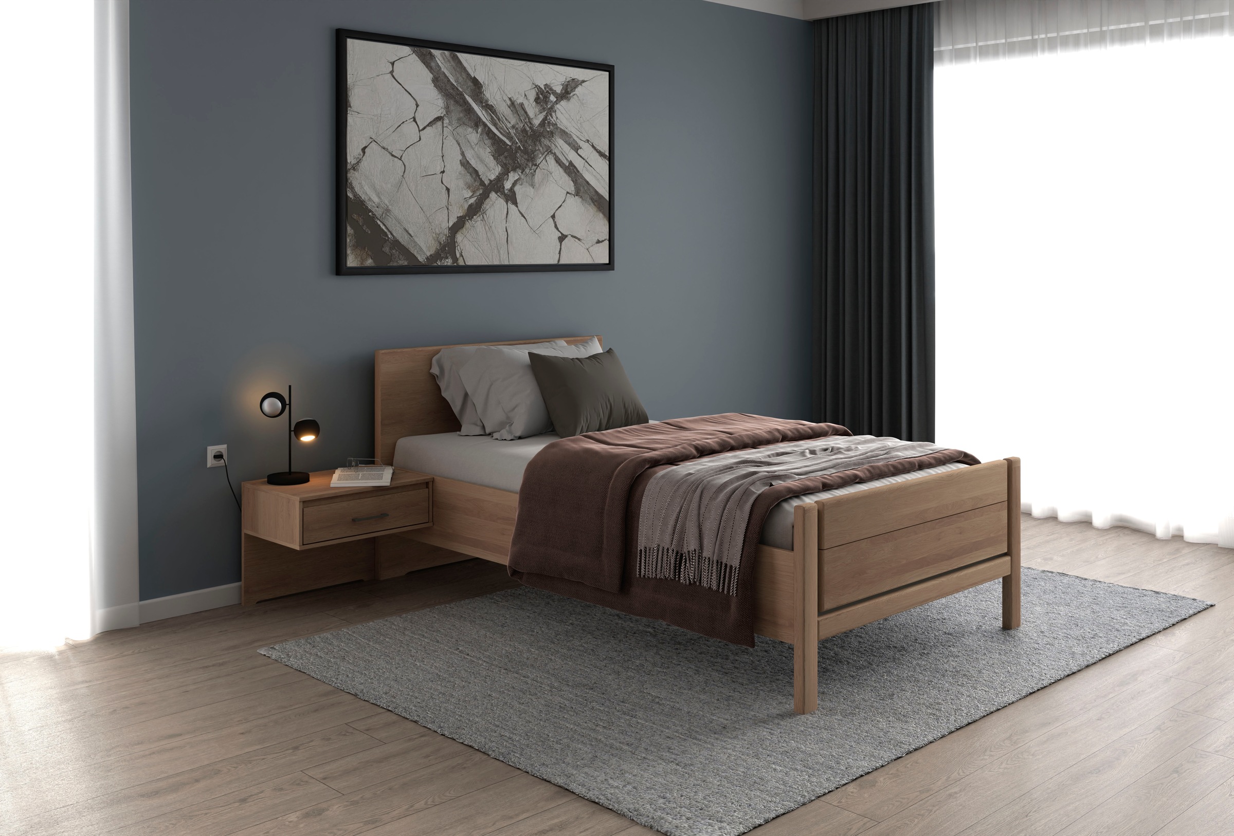 Musterring Holzbett »Sorrent, Bettgestell, Bettrahmen, teilmassiv Eiche« MA günstig online kaufen