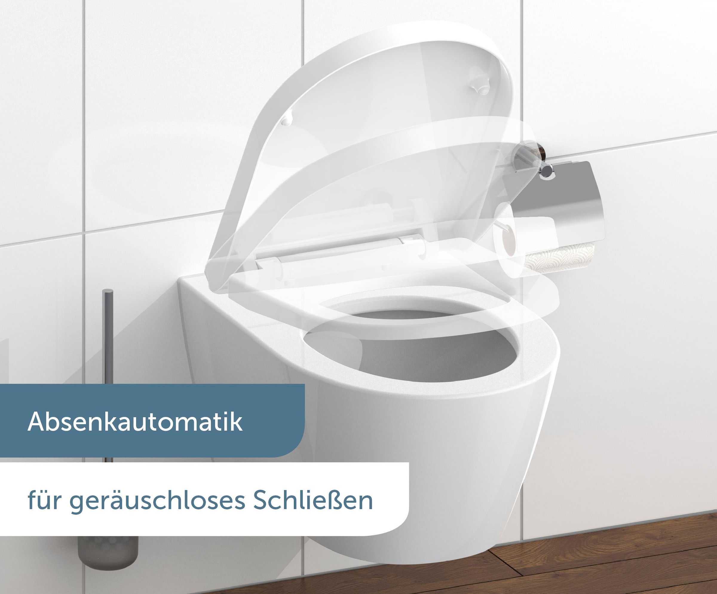 Schütte WC-Sitz »WHITE«, Duroplast, Absenkautomatik, Schnellverschluss, belastbar bis 150 kg