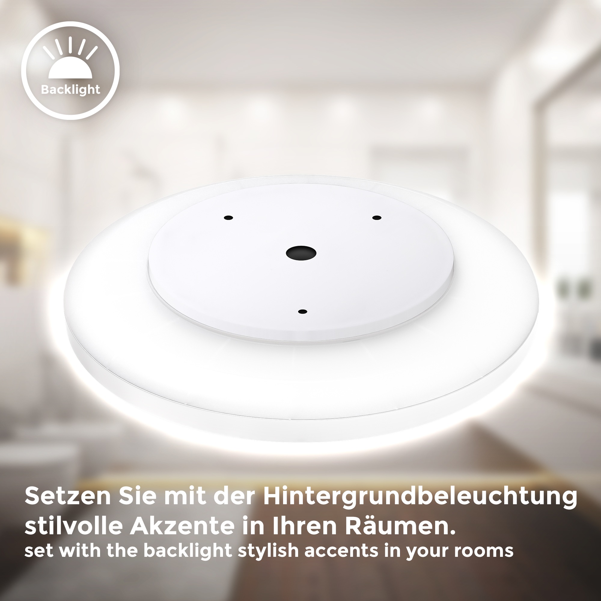 B.K.Licht LED Deckenleuchte »LED Bad-Deckenlampe, mit Backlight, Ultraflach günstig online kaufen