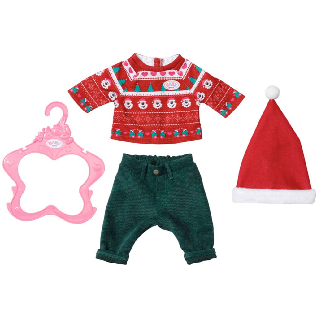 Baby Born Puppenkleidung »Weihnachtsoutfit, 43 cm«, (Set, 4 tlg.)