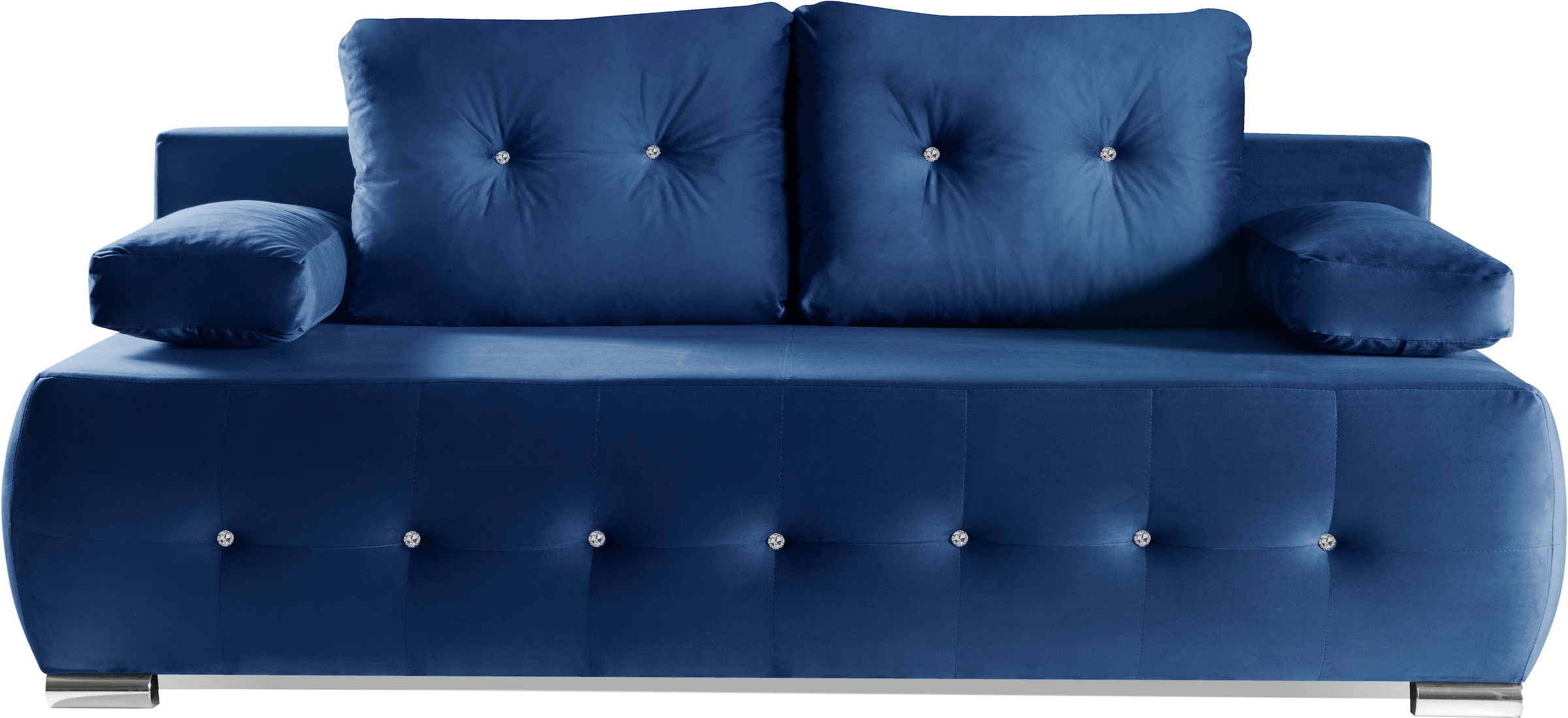 WERK2 Schlafsofa »Monaco«, 2-Sitzer Schlafcouch mit Bettkasten & funkelnden Ziersteinchen