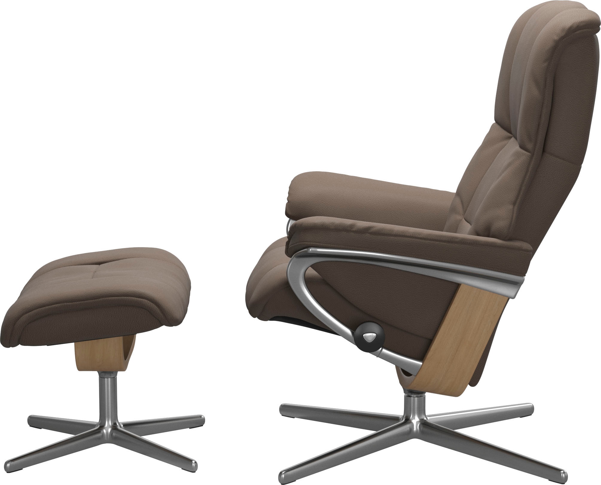 Stressless® Relaxsessel »Mayfair« Set, Relaxsessel mit Hocker,  mit Hocker, mit Cross Base, Größe S, M & L, Holzakzent Eiche