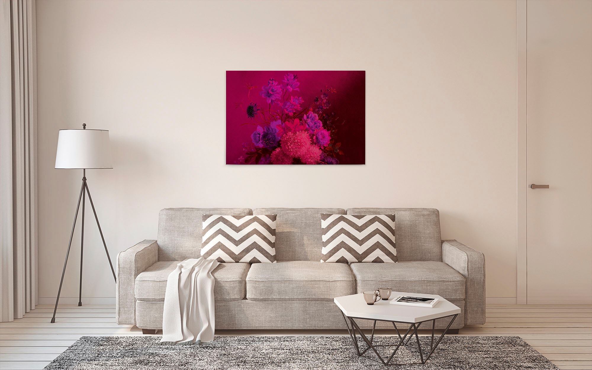 A.S. Création Leinwandbild »bouquet vibrant«, Kunst-Blumen-Kinder, (1 St.), Keilrahmen Bild Blumen-Strauß Floral Leinwand-Bild Wohnzimmer modern